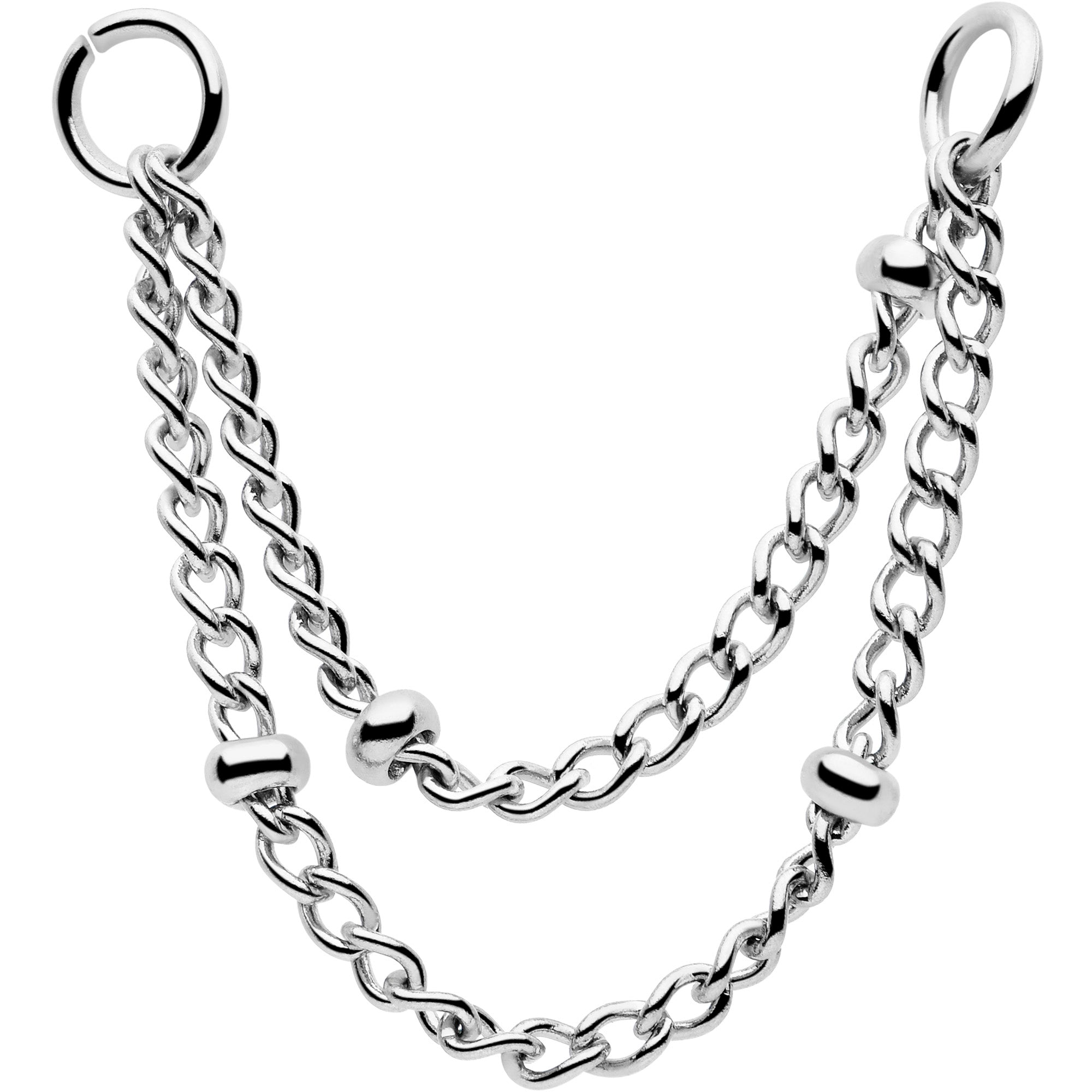 1 3/8 Flat Back Earring Beaded Connector Chain