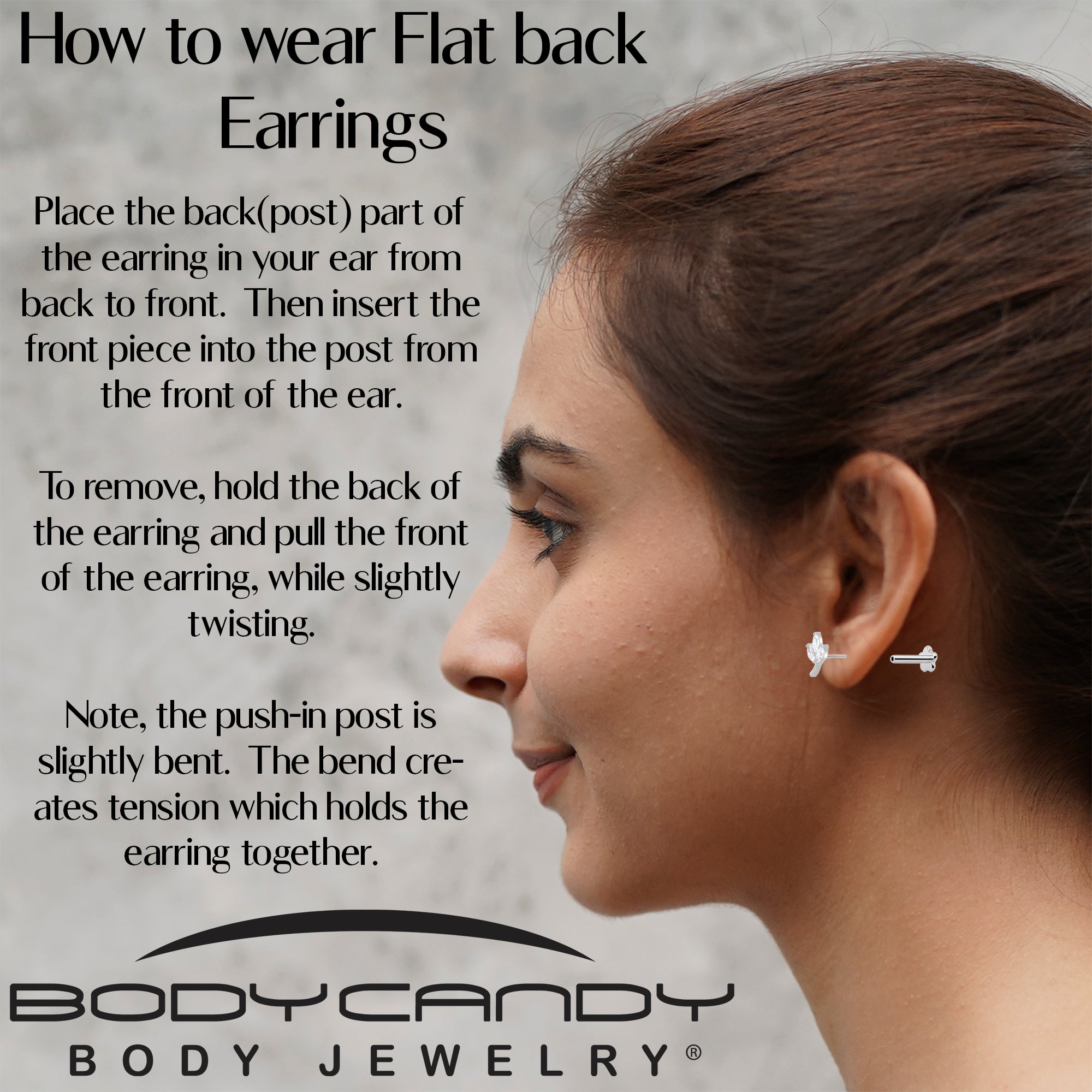 16G 1/4 CZ Gem Leaves Medical Grade Titanium Reversible Flat Back Earring