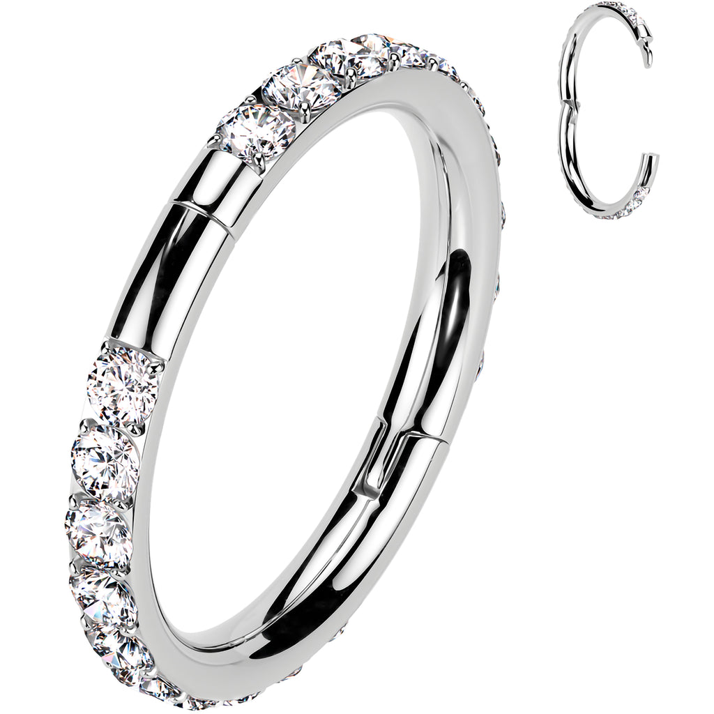 Implant Grade Titanium Forward CZ Double Sided Hoop Segment Ring