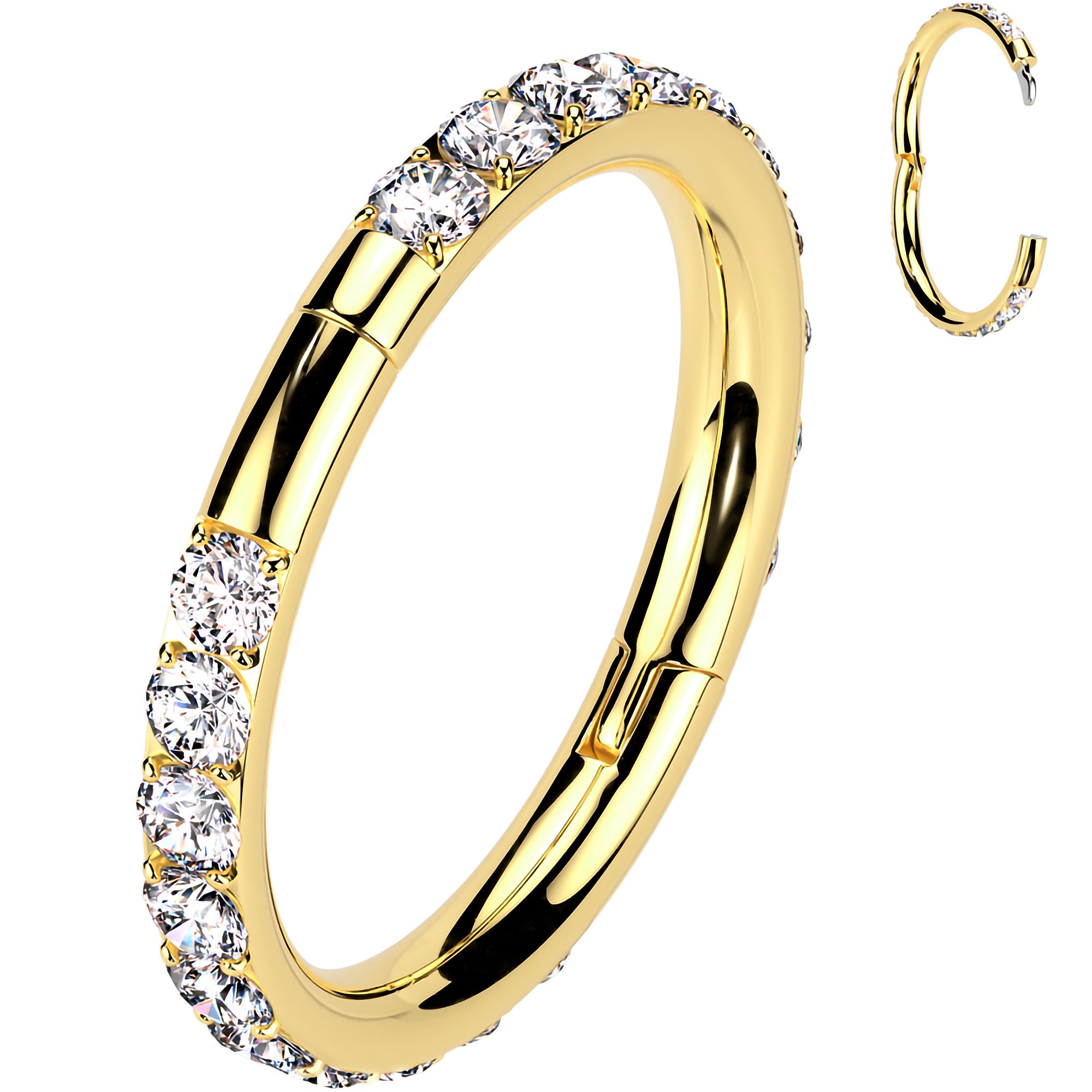 Implant Grade Titanium Forward CZ Double Sided Hoop Segment Ring