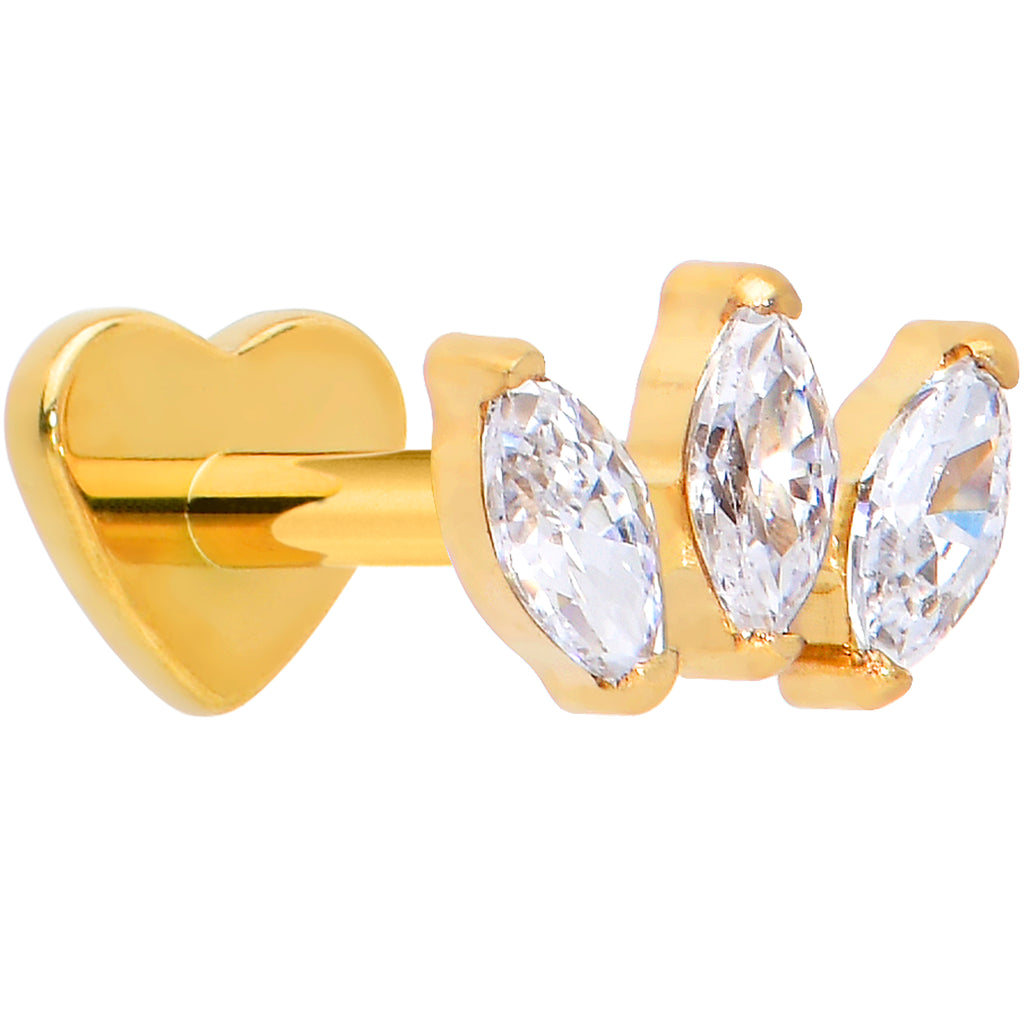 titanium flat back earring trio