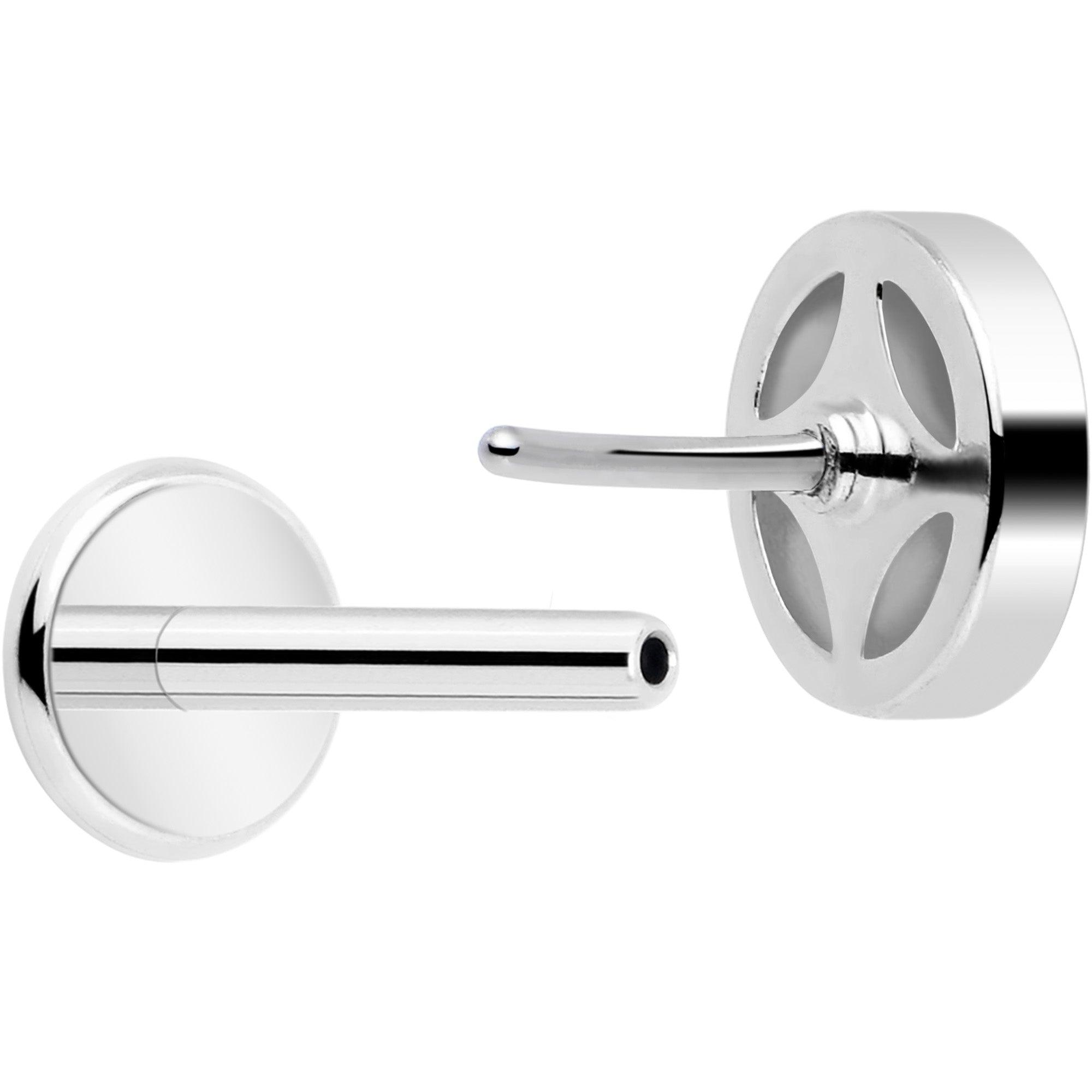 18 Gauge Star Labret Monroe Tragus with CZ Gem