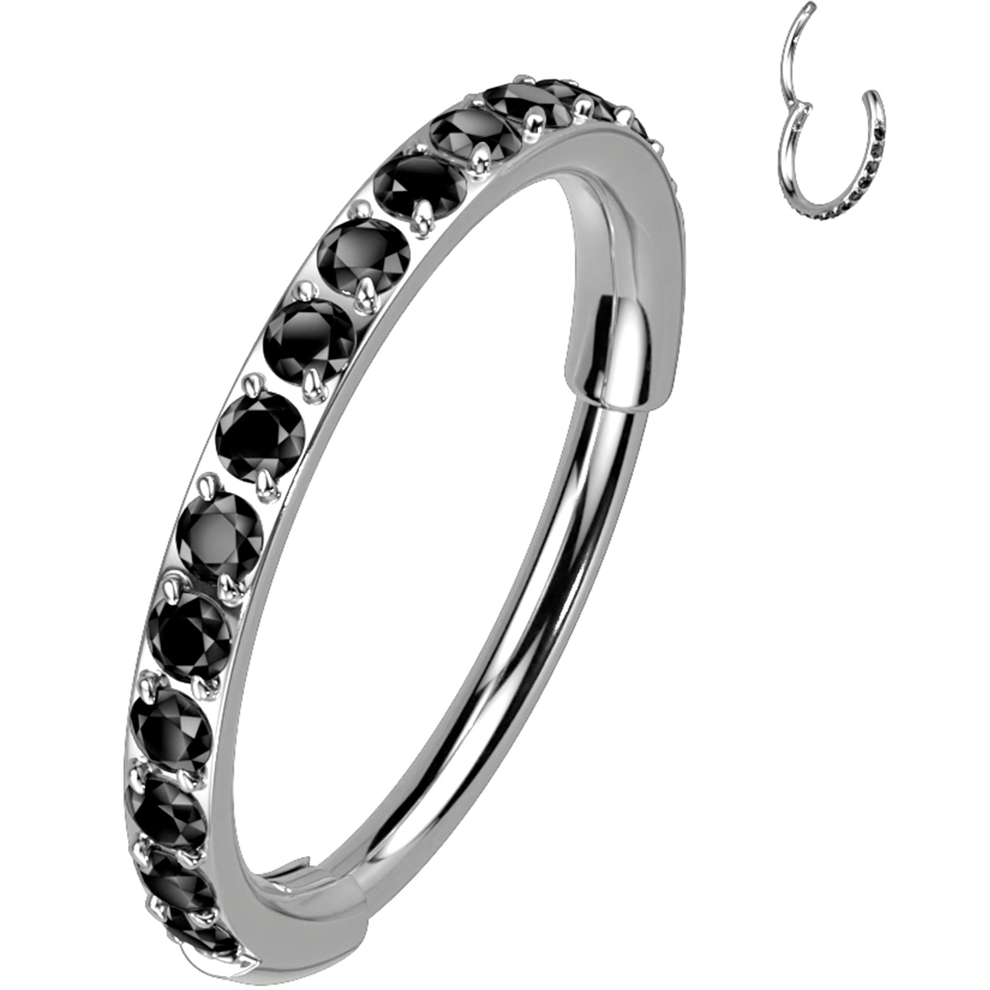 18G Micro Gem Titanium Hinged Nose Hoop