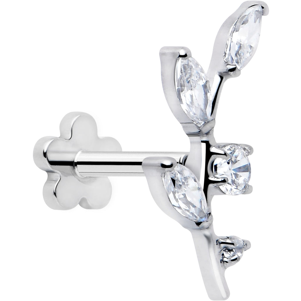 18 Gauge Clear Gem Titanium Flatback Stud