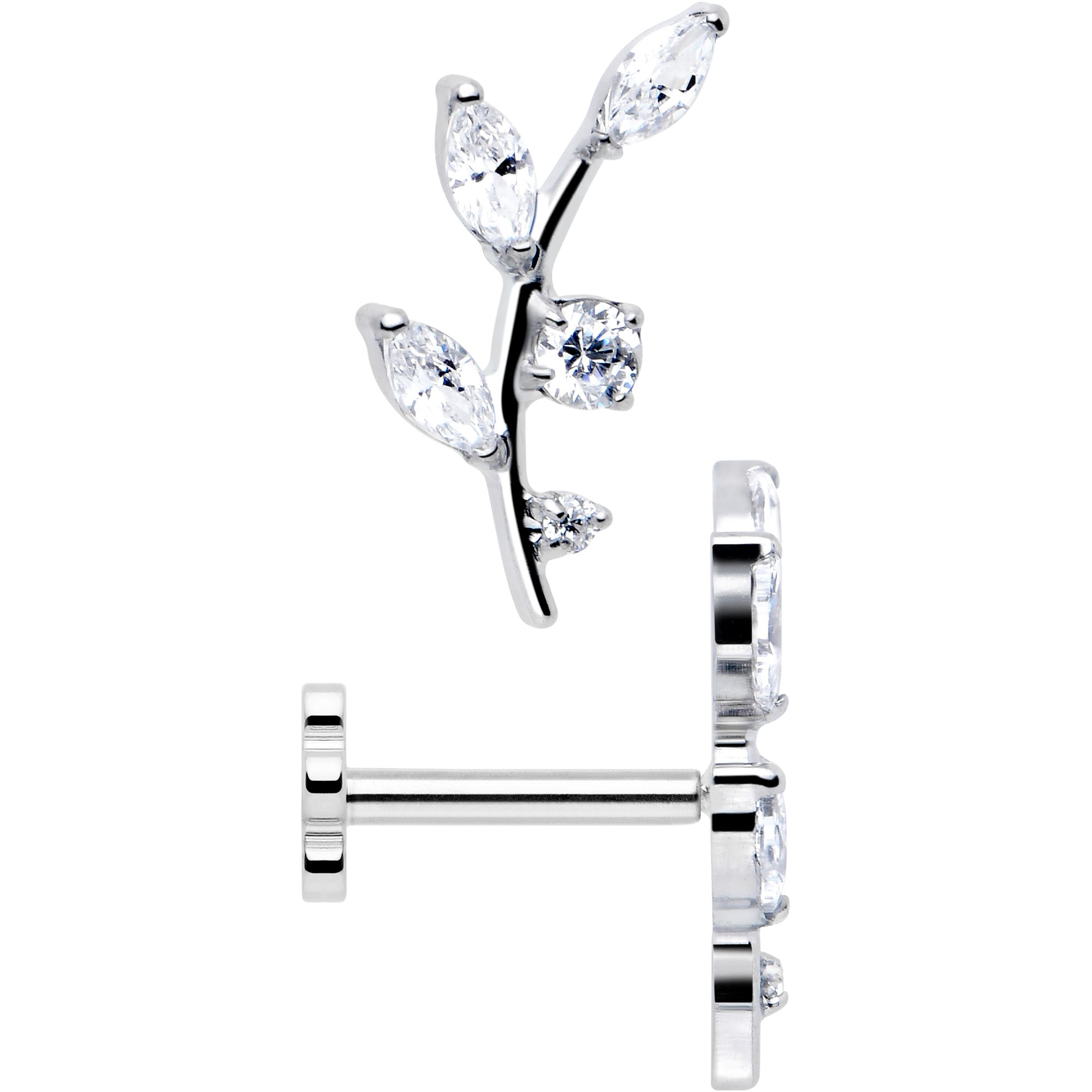 Clear Gem Titanium 18 Gauge Flatback Stud