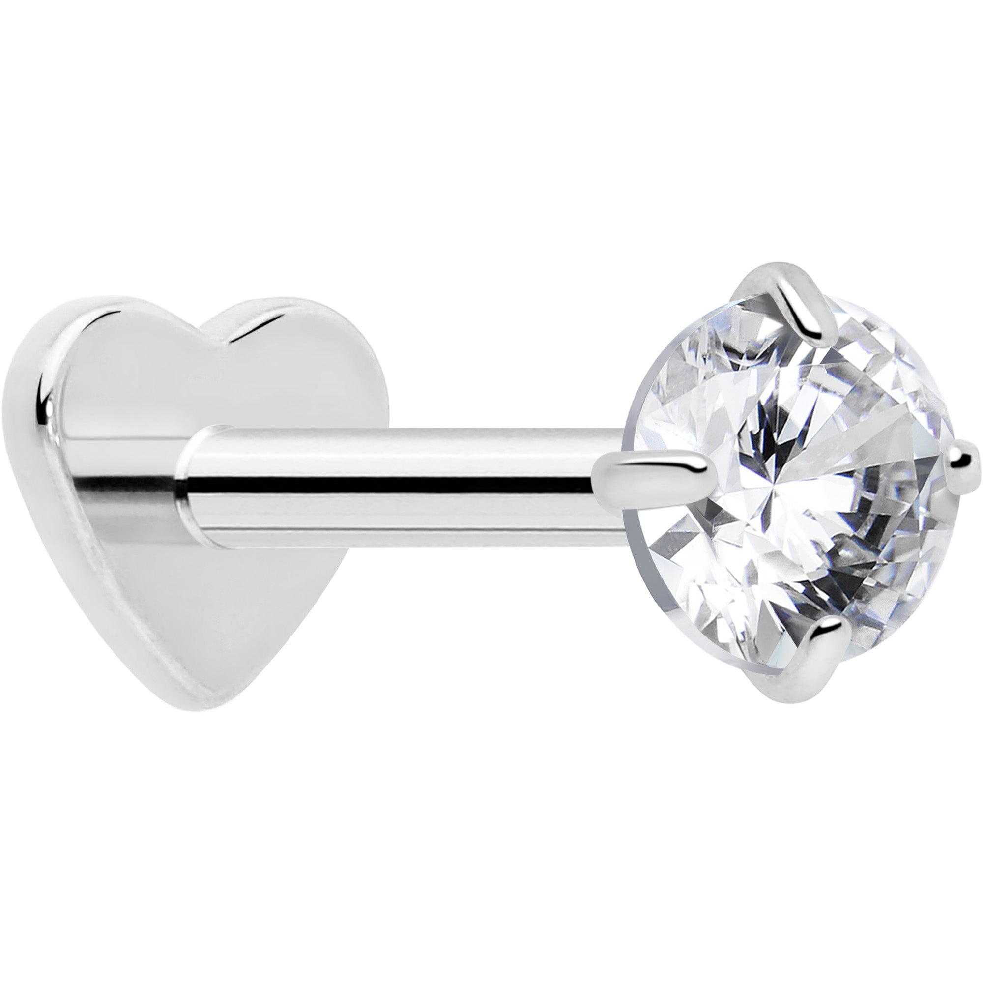 18G 5/16 CZ Implant Grade Titanium Reversible Threadless Flatback