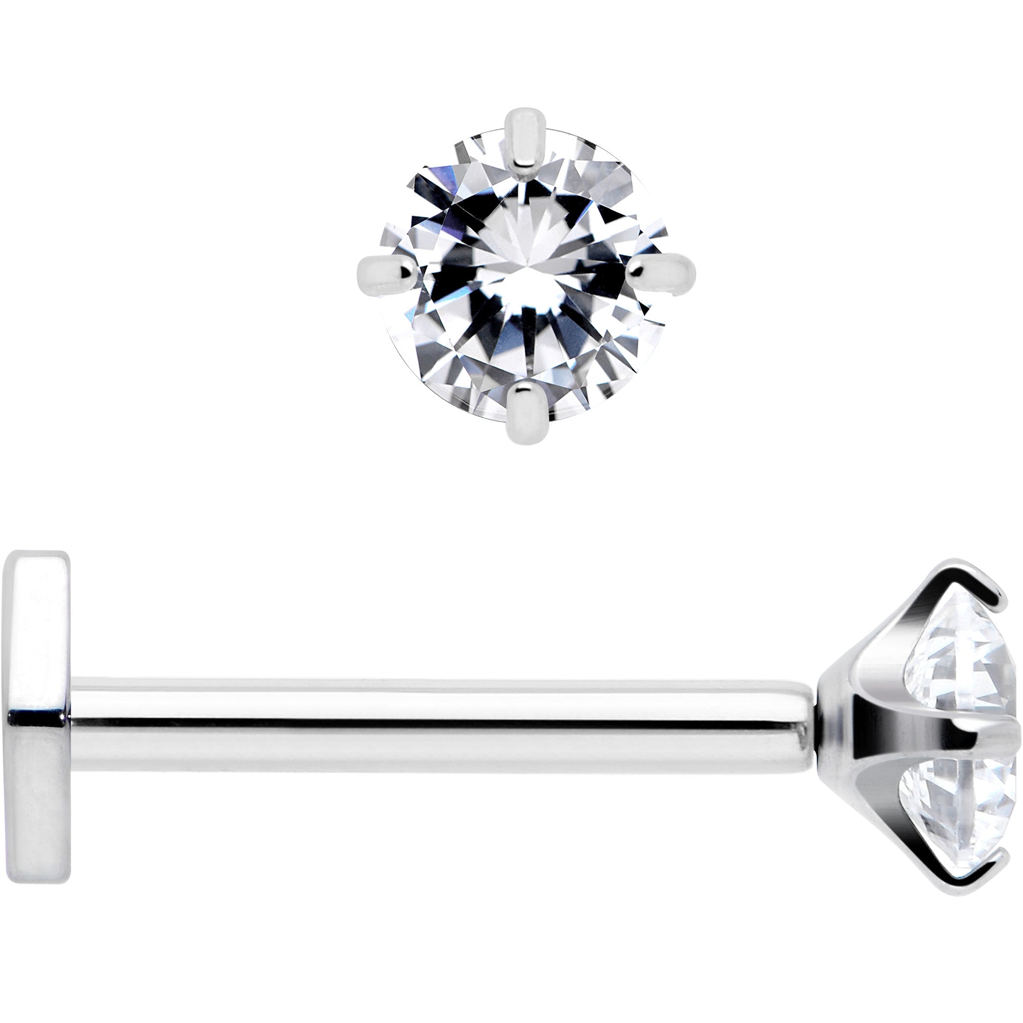 18 Gauge 5/16 Vitrail CZ Flatback Titanium Reversible Threadless