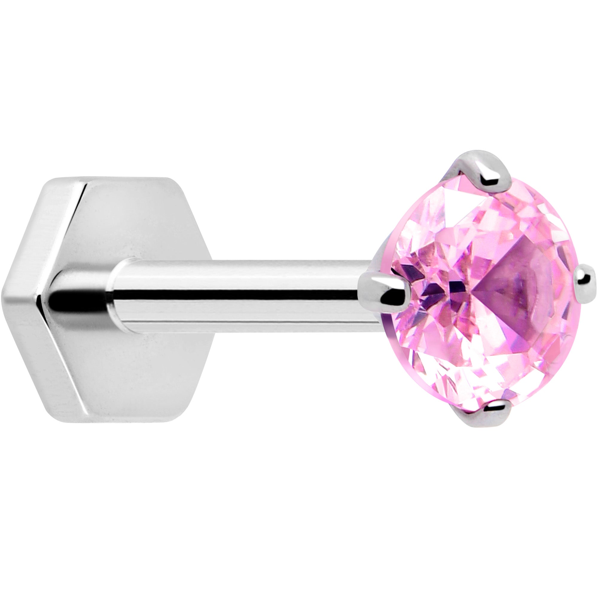 18G 5/16 CZ Implant Grade Titanium Reversible Threadless Flatback