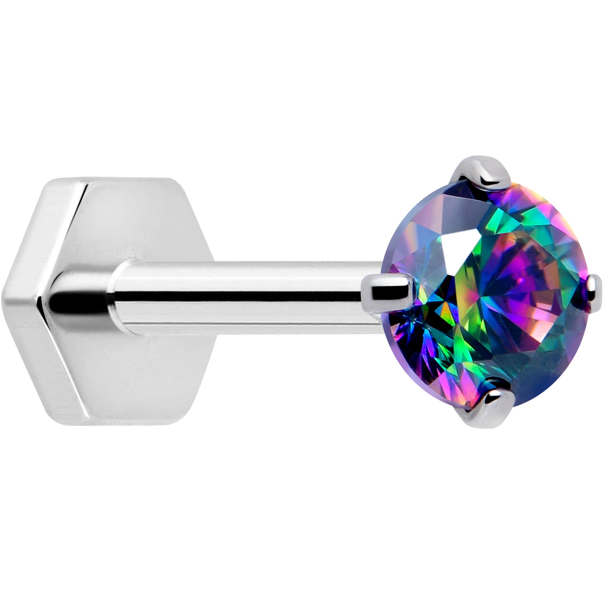 18G 5/16 CZ Implant Grade Titanium Reversible Threadless Flatback