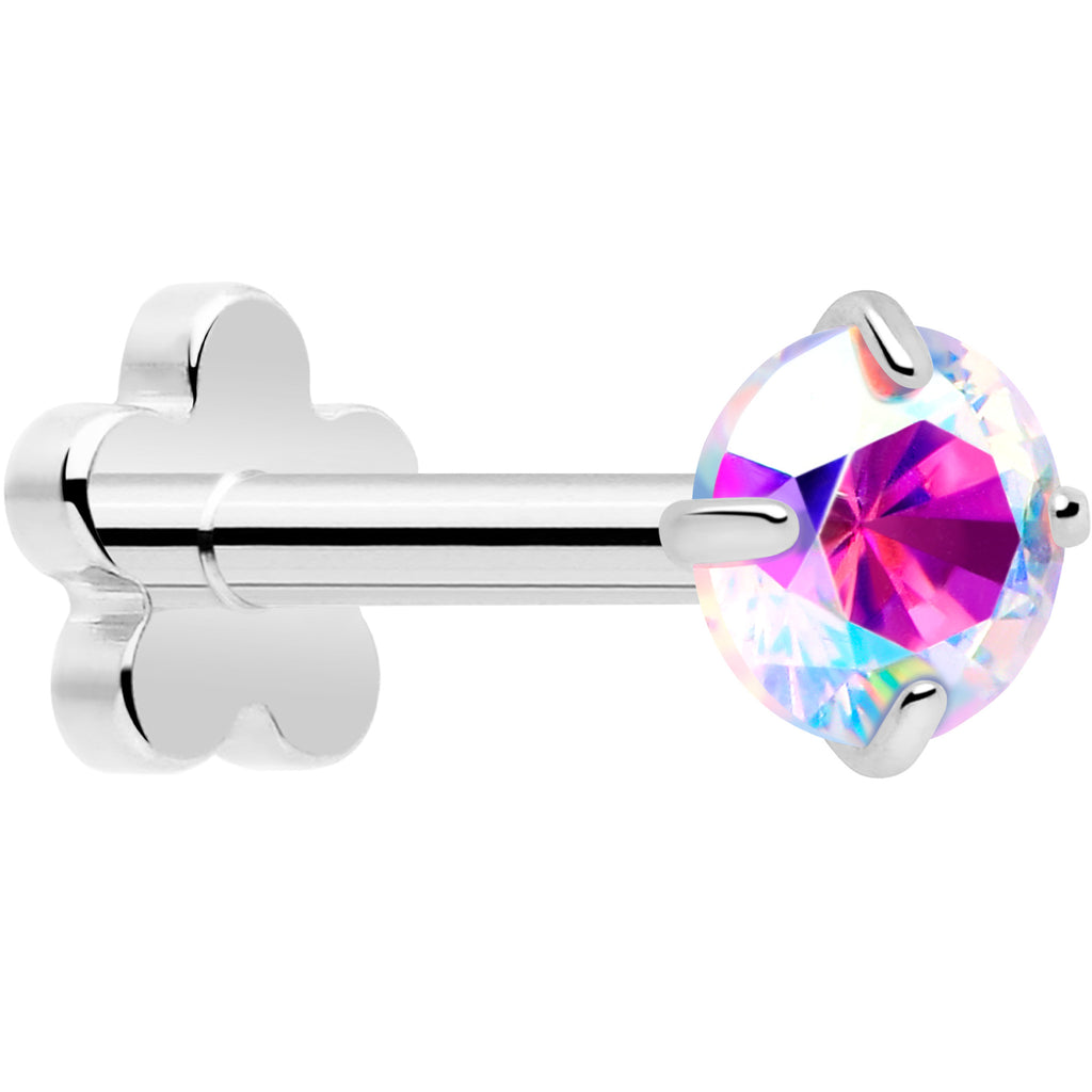 18G 5/16 CZ Implant Grade Titanium Reversible Threadless Flatback