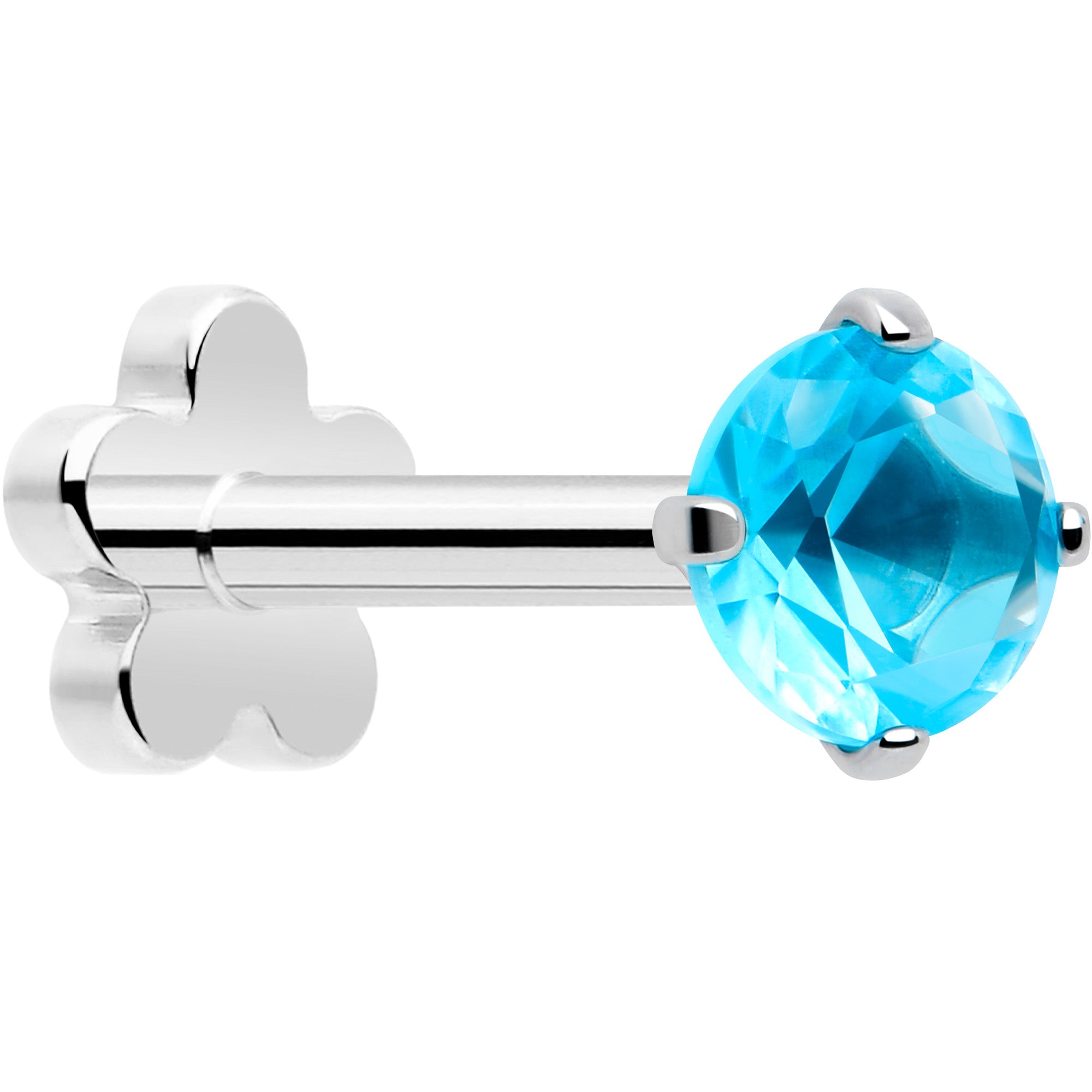 18G 5/16 CZ Implant Grade Titanium Reversible Threadless Flatback