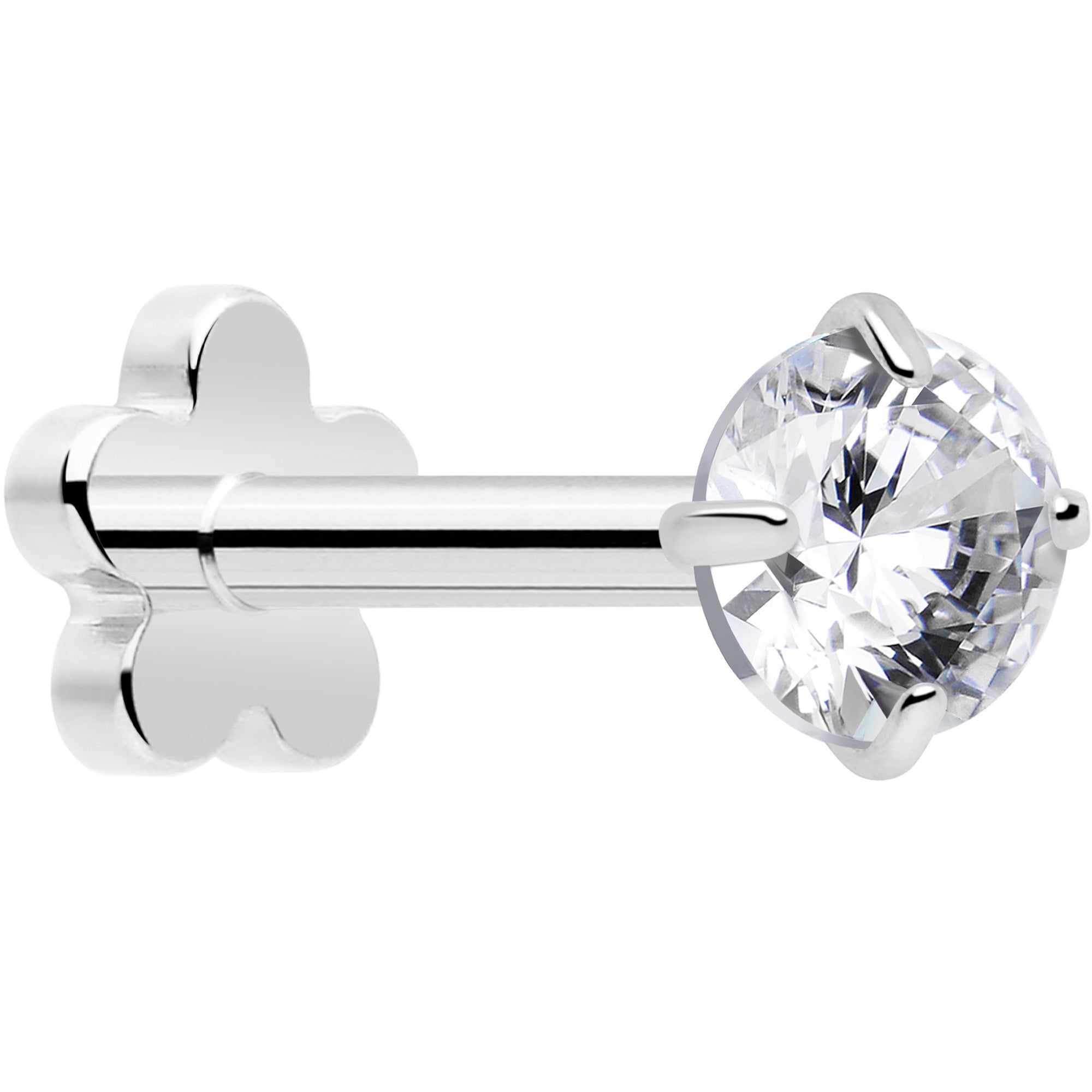 18G 5/16 CZ Implant Grade Titanium Reversible Threadless Flatback