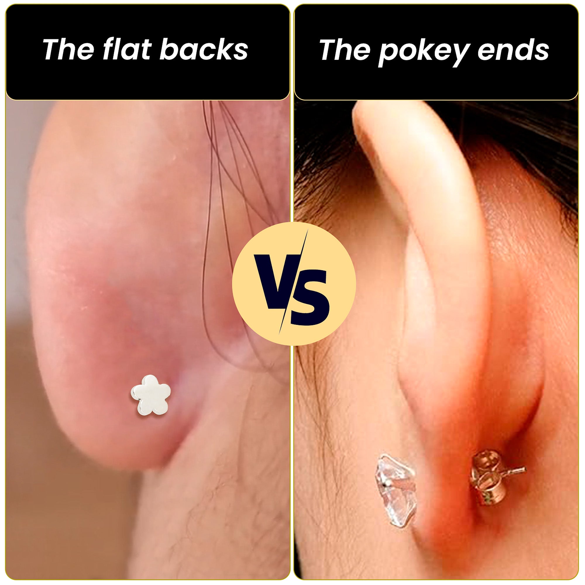 Reversible Threadless Flatback with Clear CZ 18 Gauge Titanium