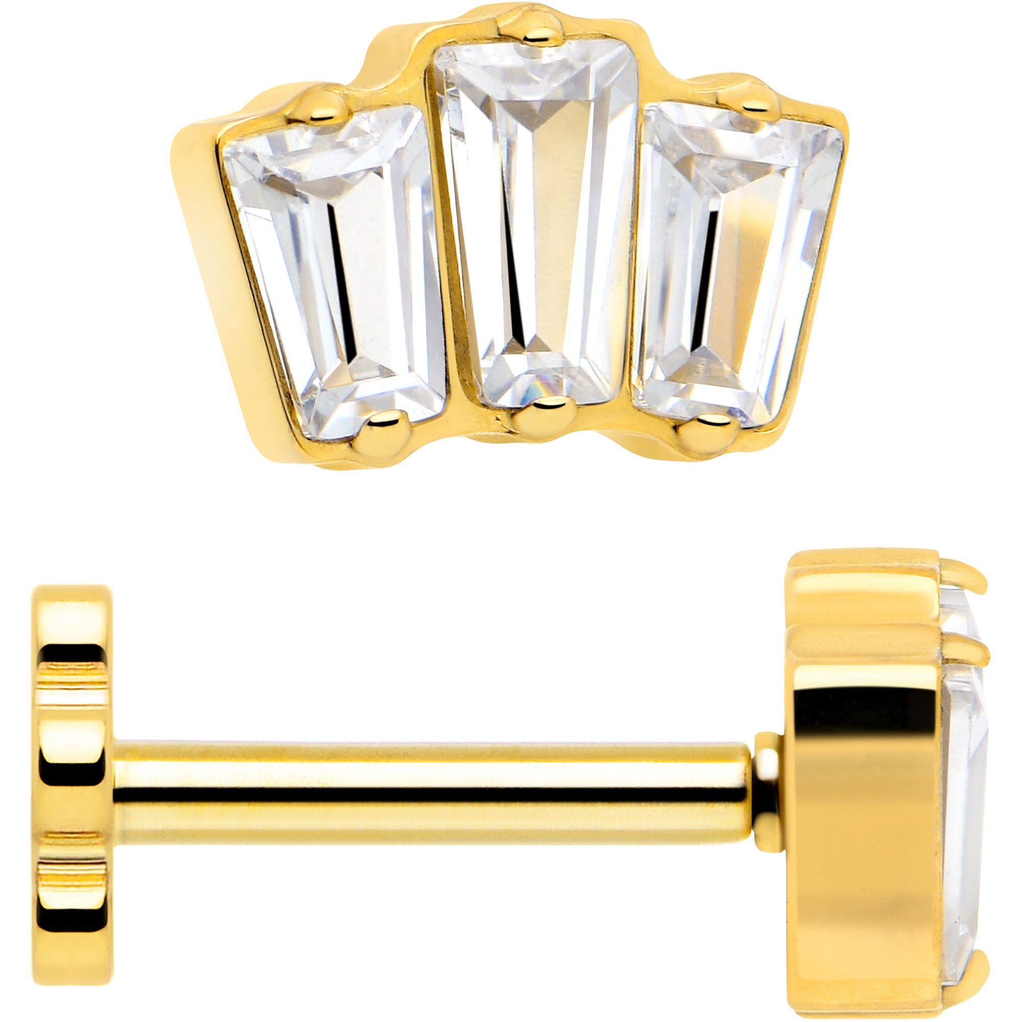 Reversible flower implant grade titanium earring 18 gauge