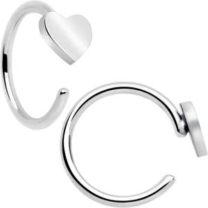 Hypoallergenic heart hoop earrings 20g