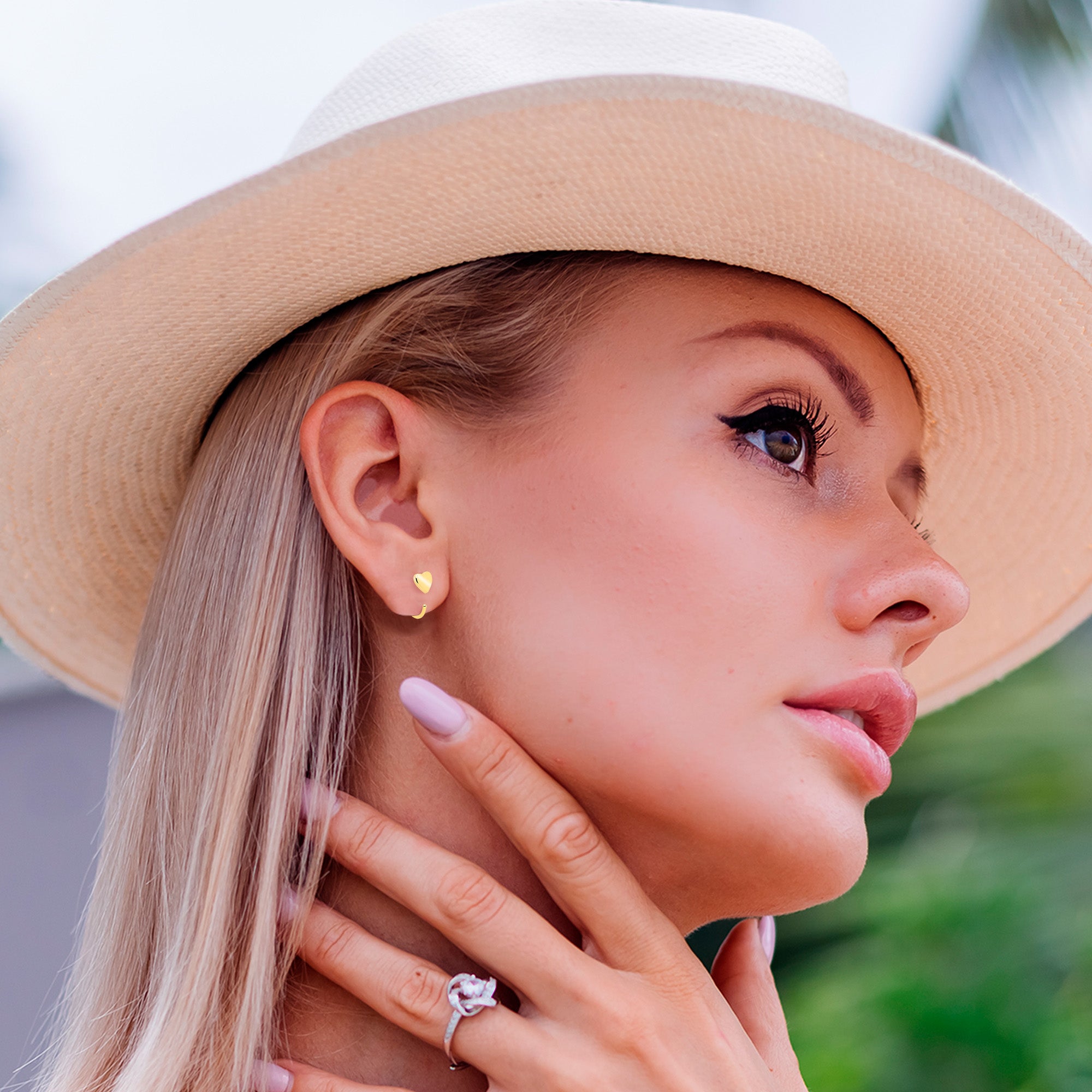 implant grade titanium heart hoop earrings for women