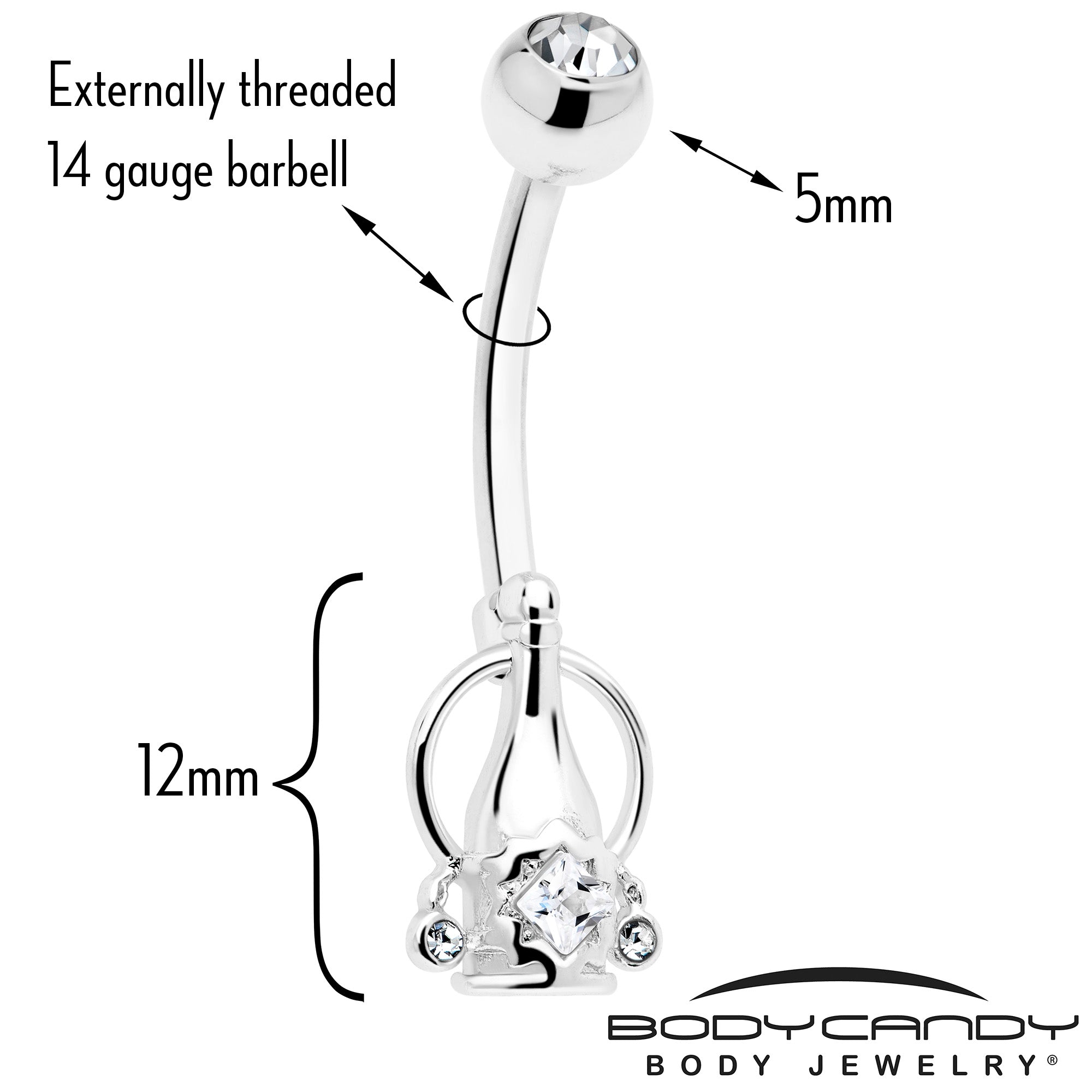 Gem Belly Ring Champagne Dreams