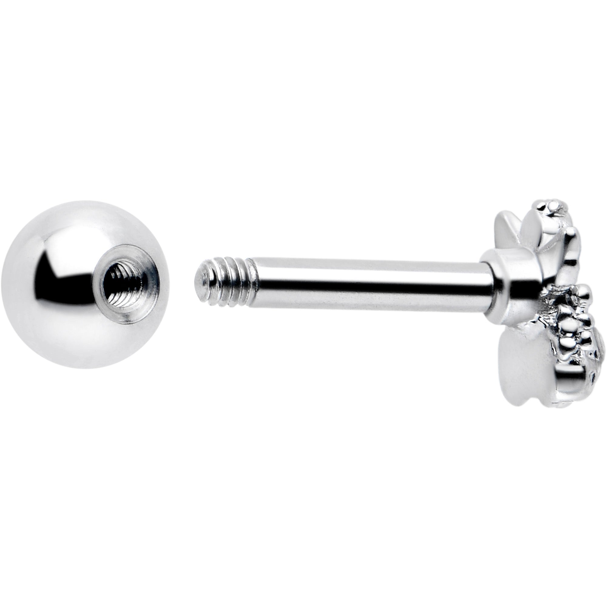 16G 1/4 Clear CZ Gem Fabulous Angel Cartilage Tragus Earring