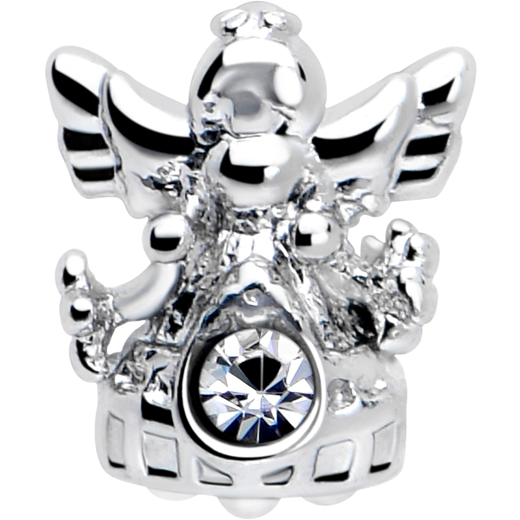 16G 1/4 Clear CZ Gem Fabulous Angel Cartilage Tragus Earring