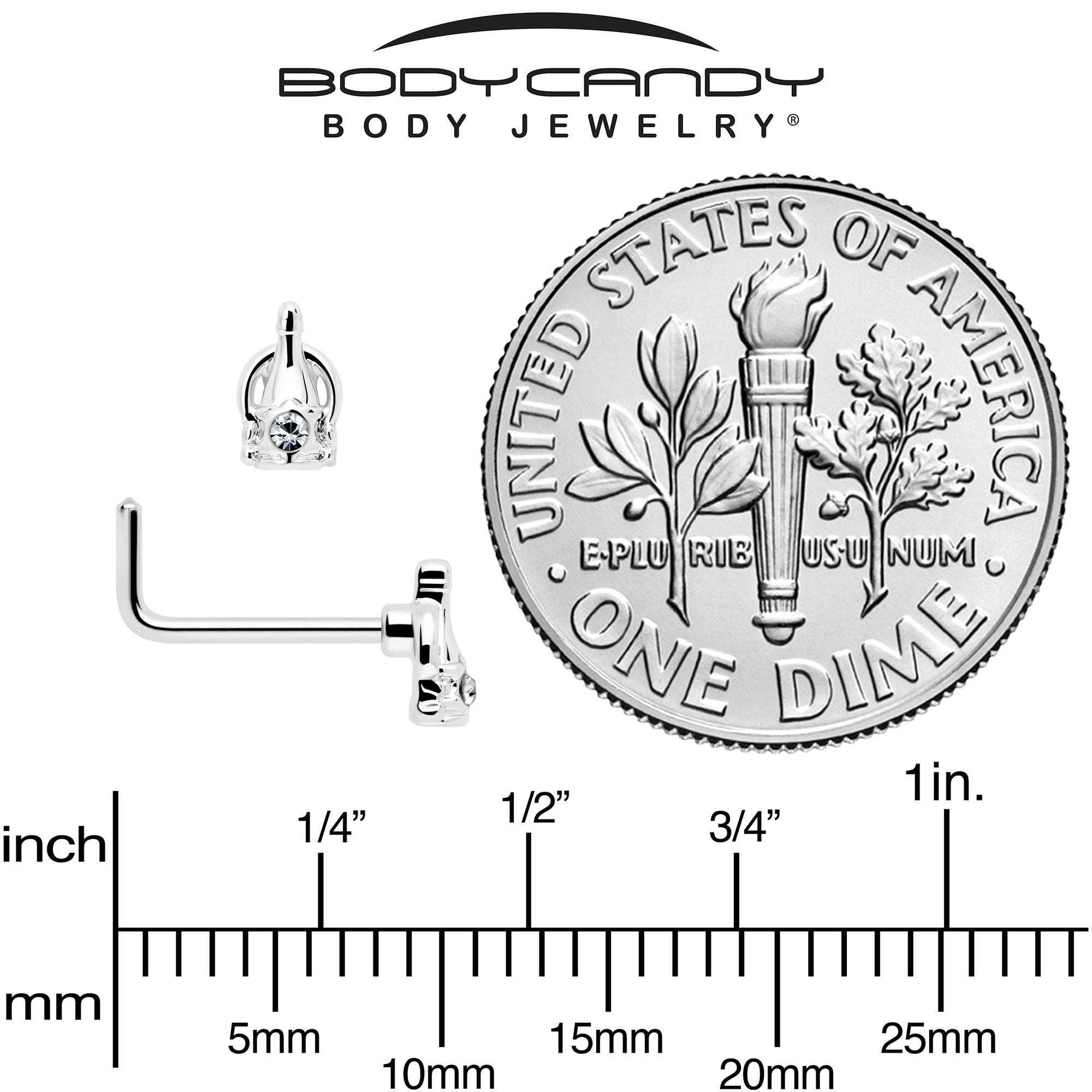 Gem 7mm L Shape Champagne Dreams Nose Ring