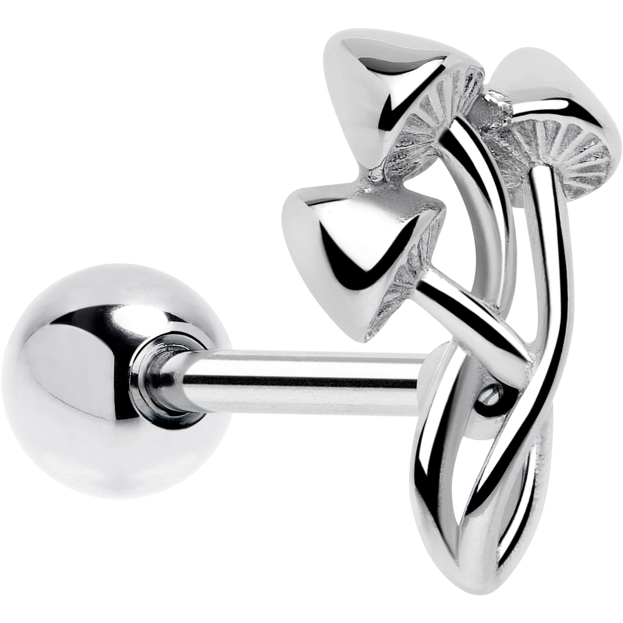 Trippy mushroom trio tongue ring body jewelry