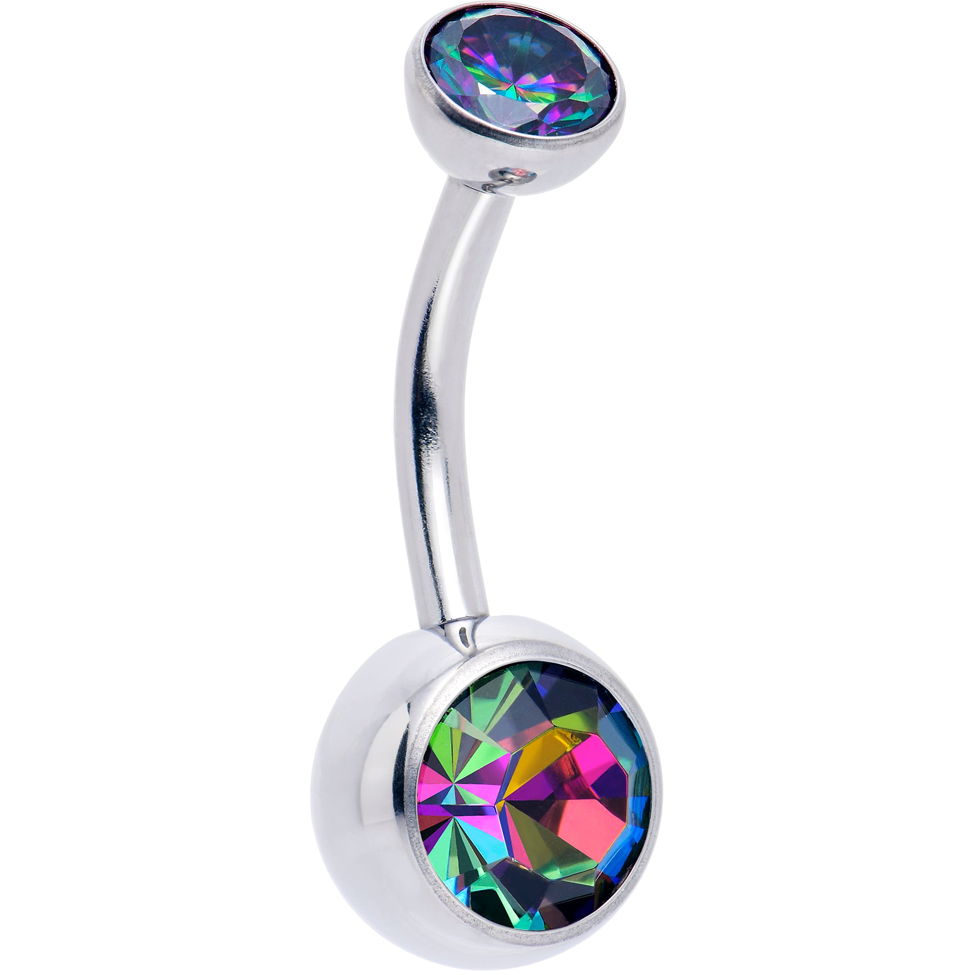Threadless Bezel Push In Belly Ring