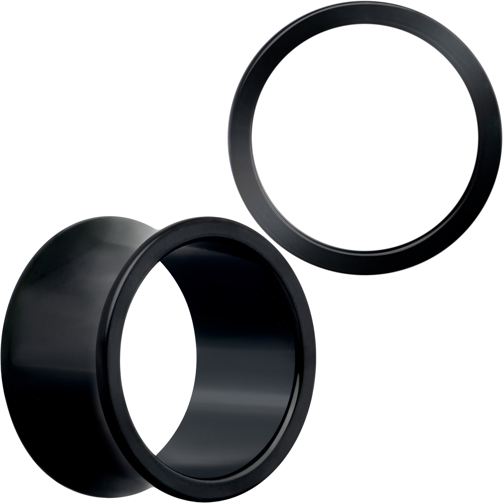 Black Hand Polished Double Flare Tunnel Plug Set 6mm to 25mm