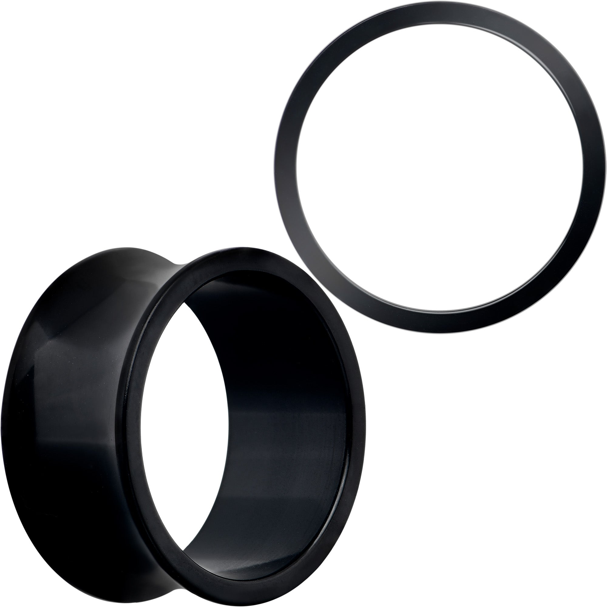Black Hand Polished Double Flare Tunnel Plug Set 6mm to 25mm