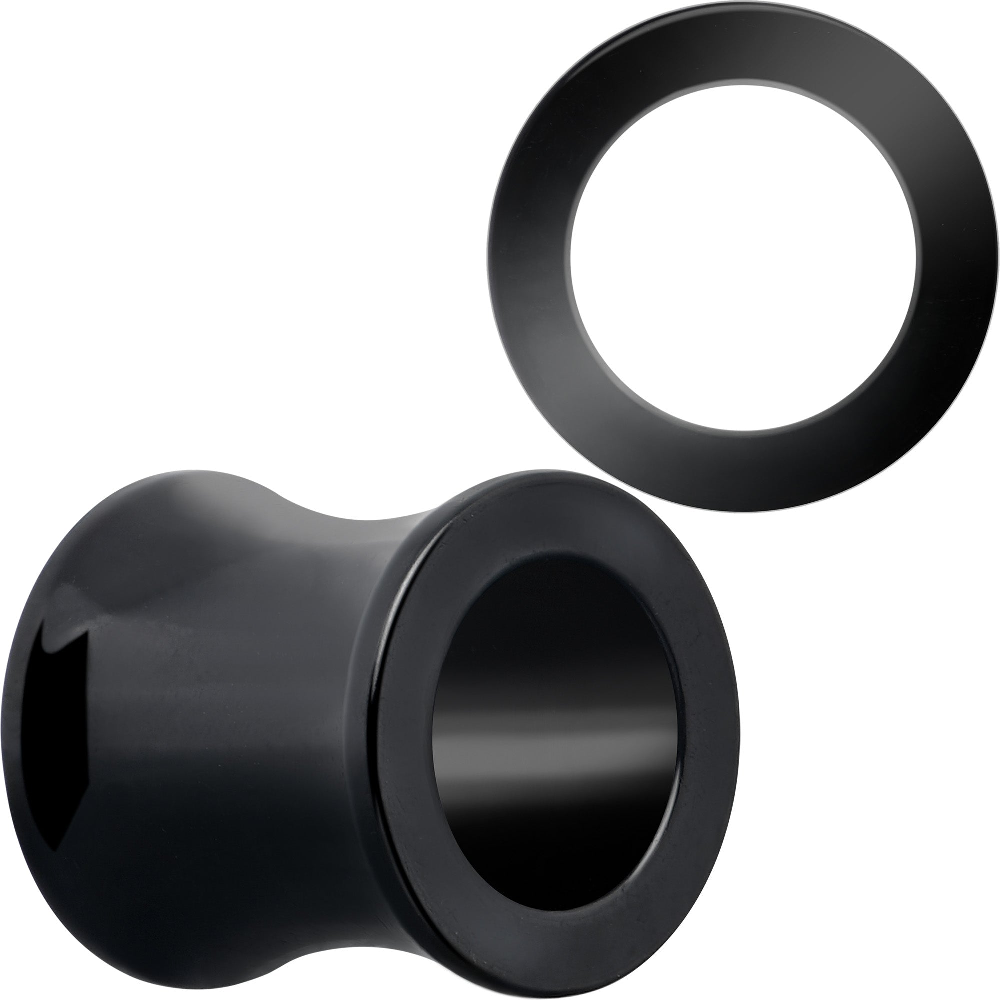 Black Hand Polished Double Flare Tunnel Plug Set 6mm to 25mm