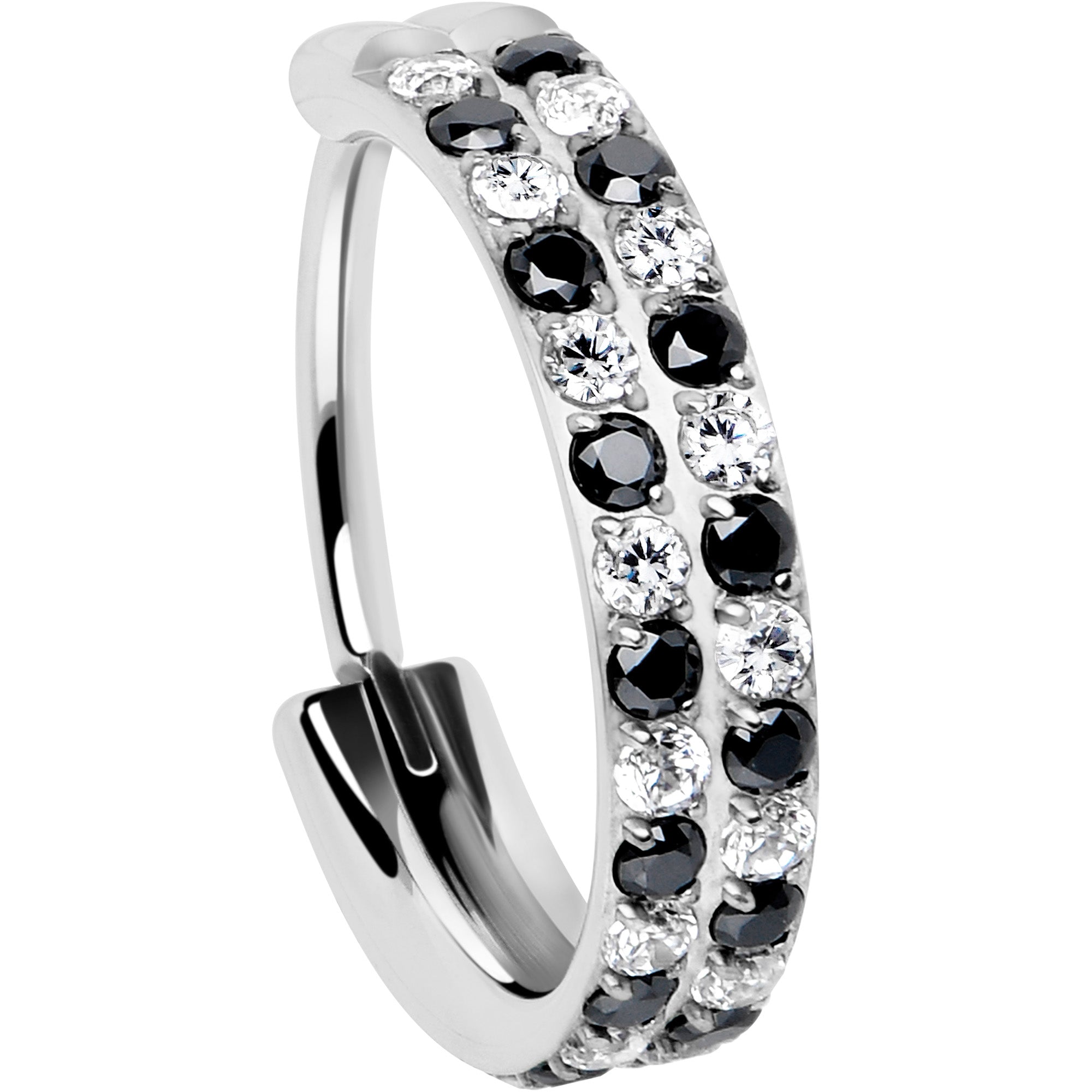 9mm 7mm 8mm nose ring 20 gauge titanium clear black CZ