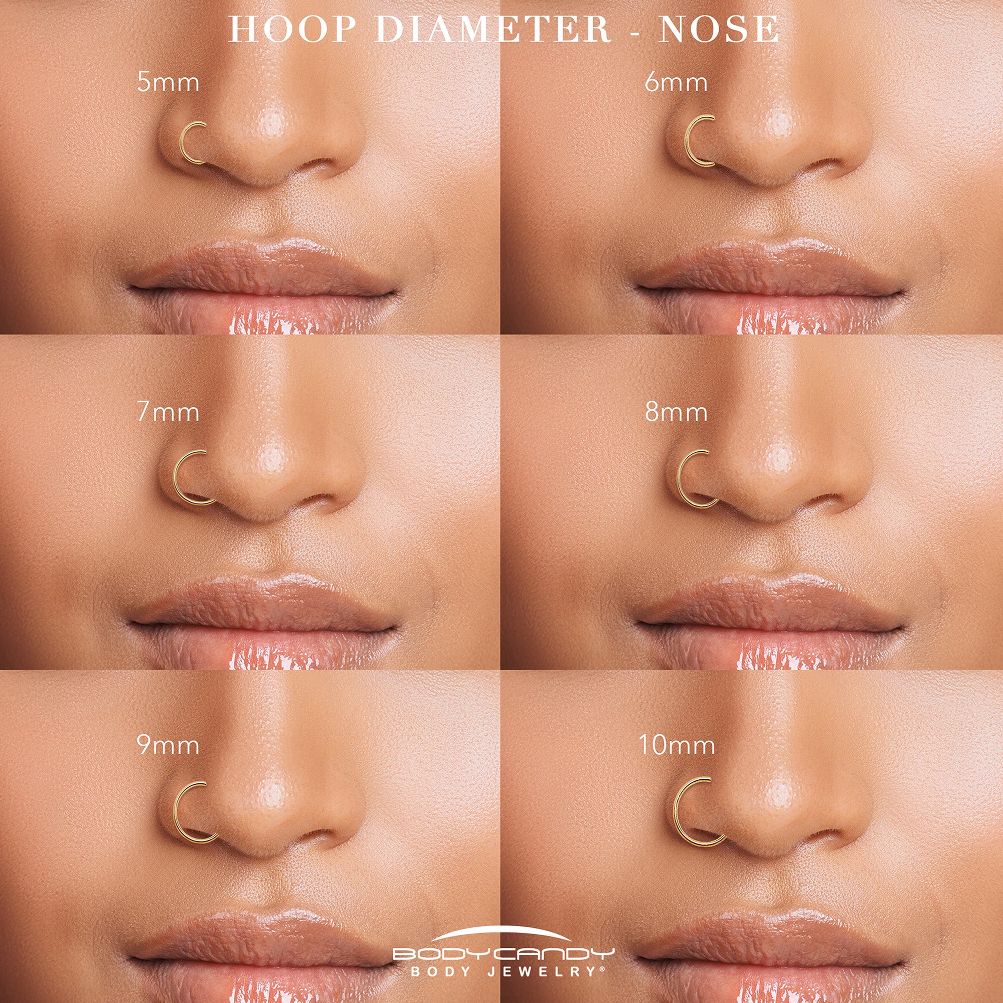 Checkerboard CZ titanium nose piercing hoop 20 gauge