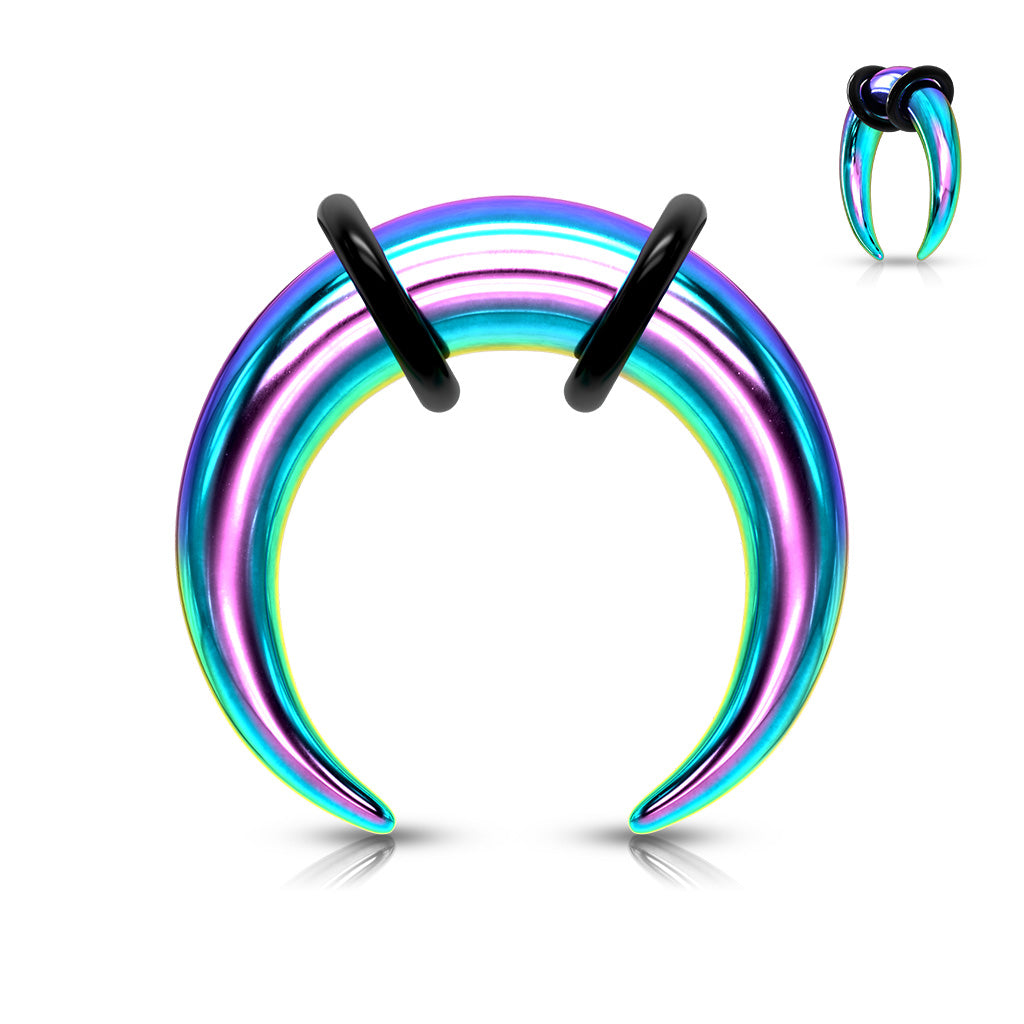 2g rainbow surgical steel crescent pincher taper