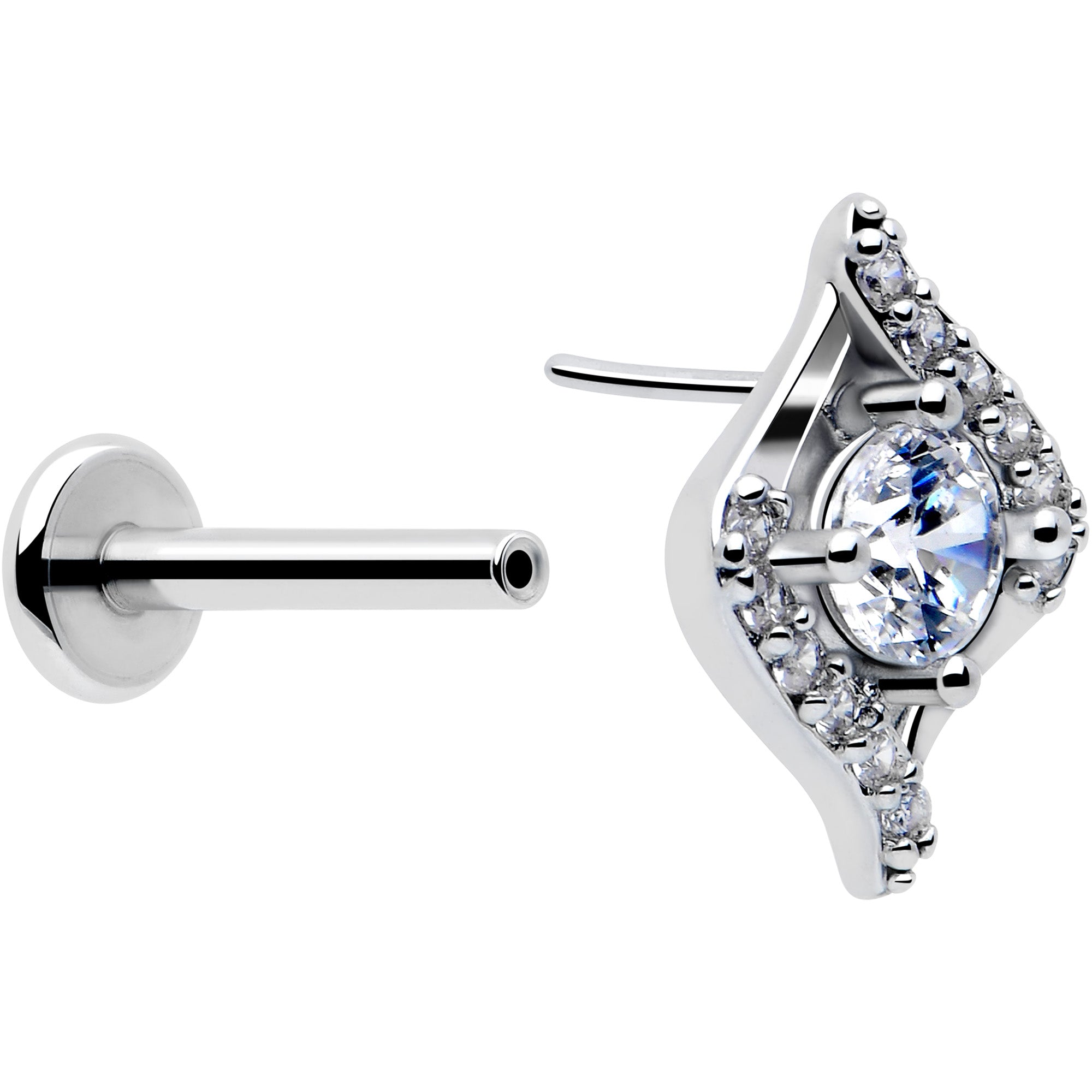 16g threadless tragus monroe labret jewelry