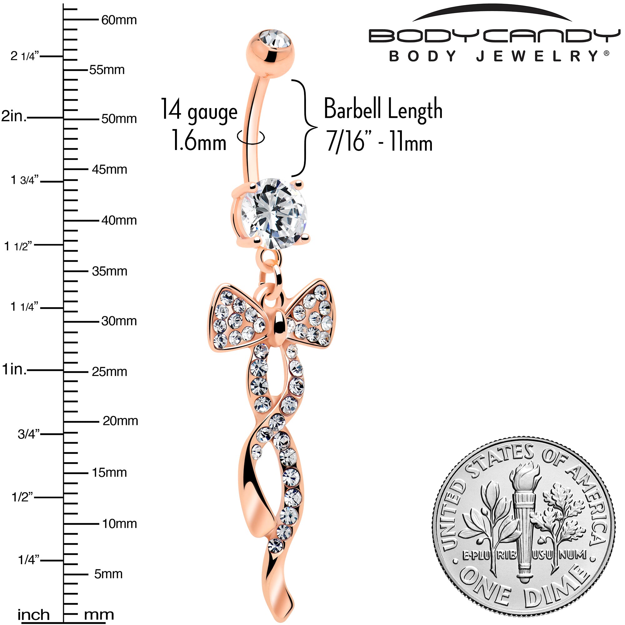 Hypoallergenic clear CZ navel piercing jewelry