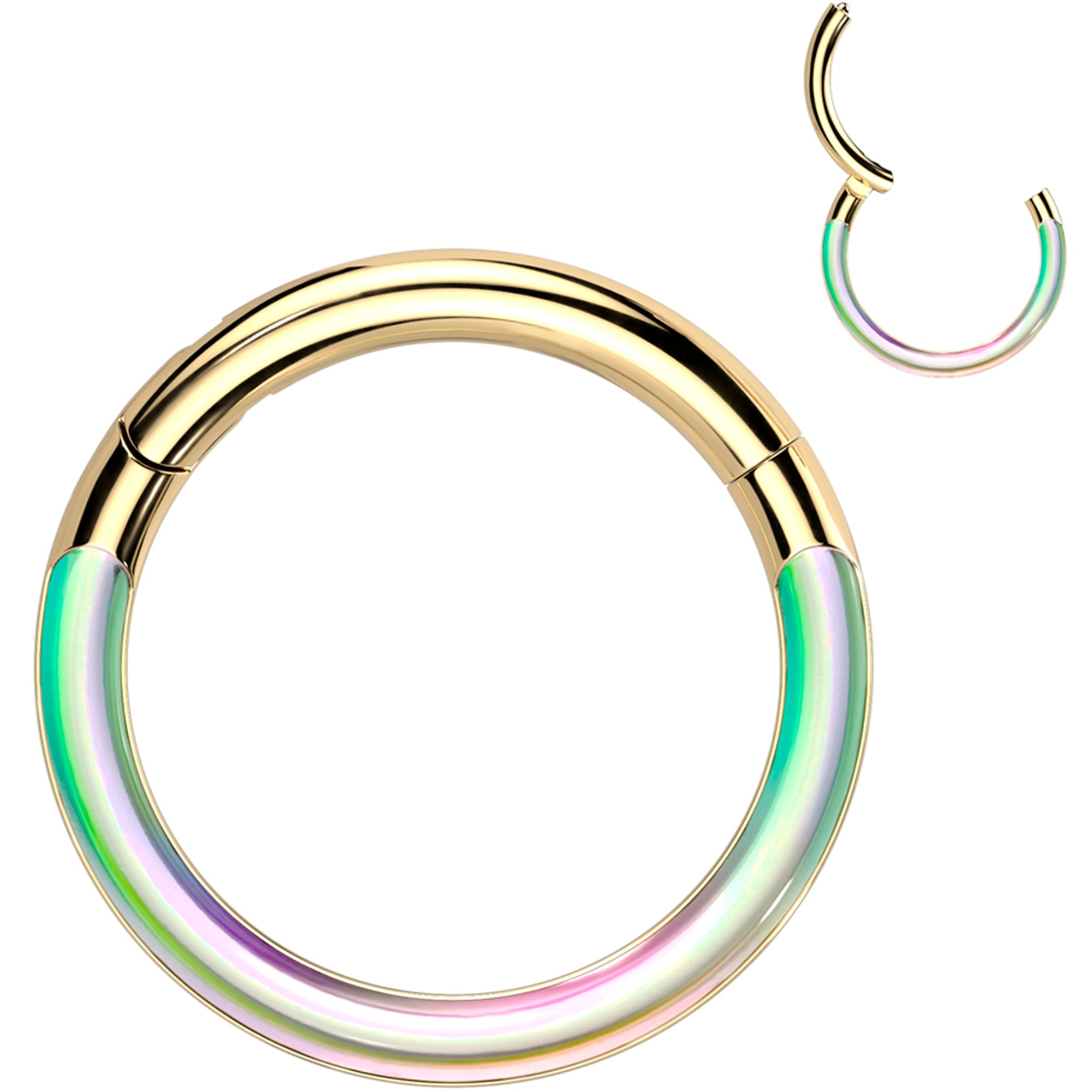 photochromic hinged segment ring 16G titanium