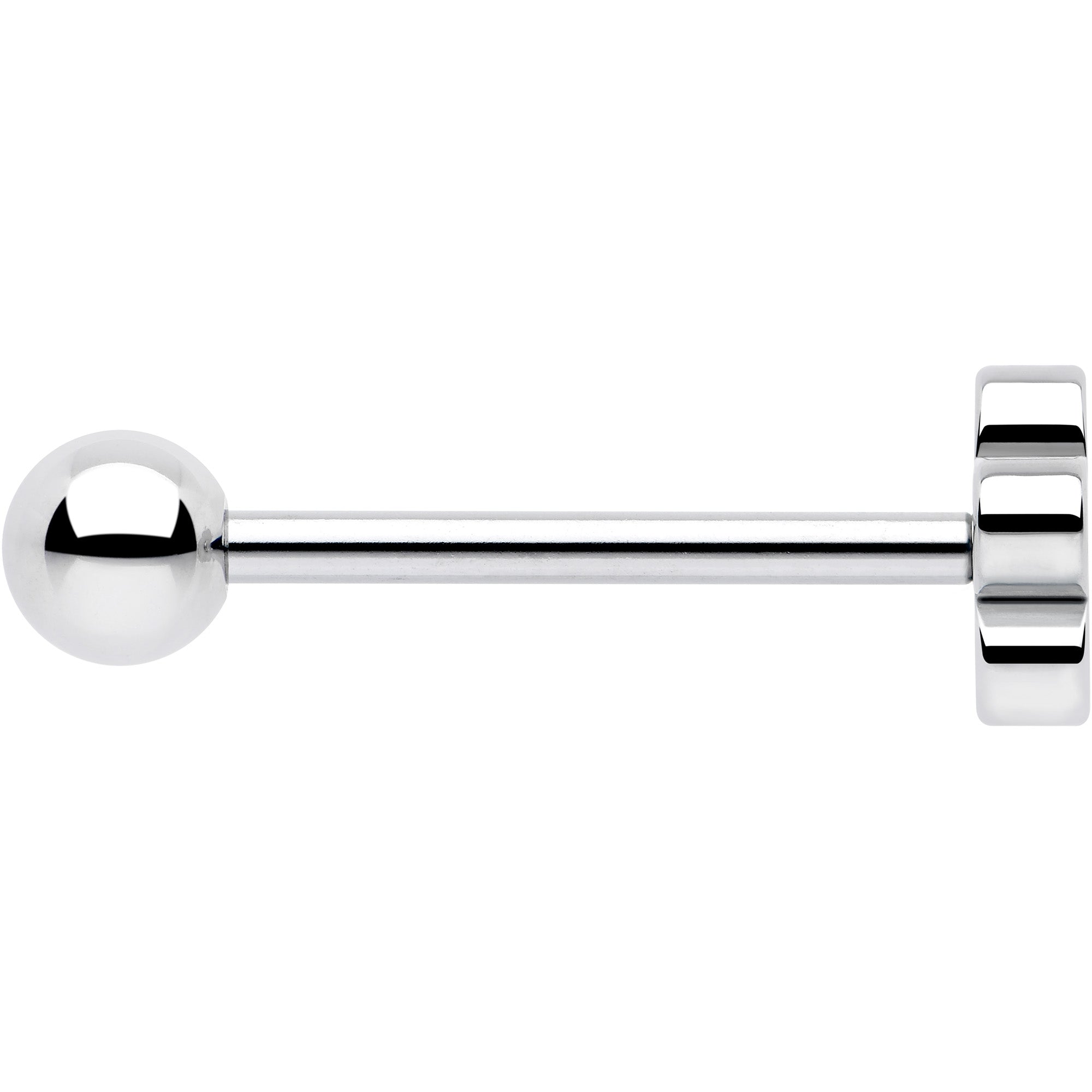 hypoallergenic concave flower tongue ring