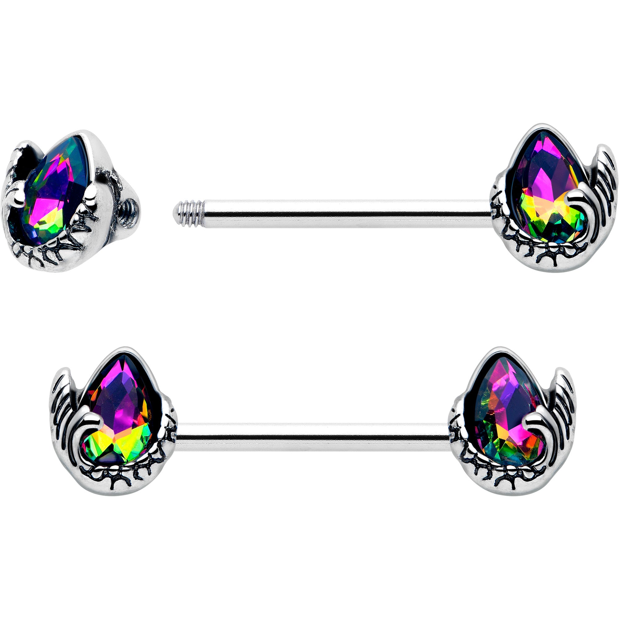 mermaid tail nipple rings 14 gauge barbell jewelry
