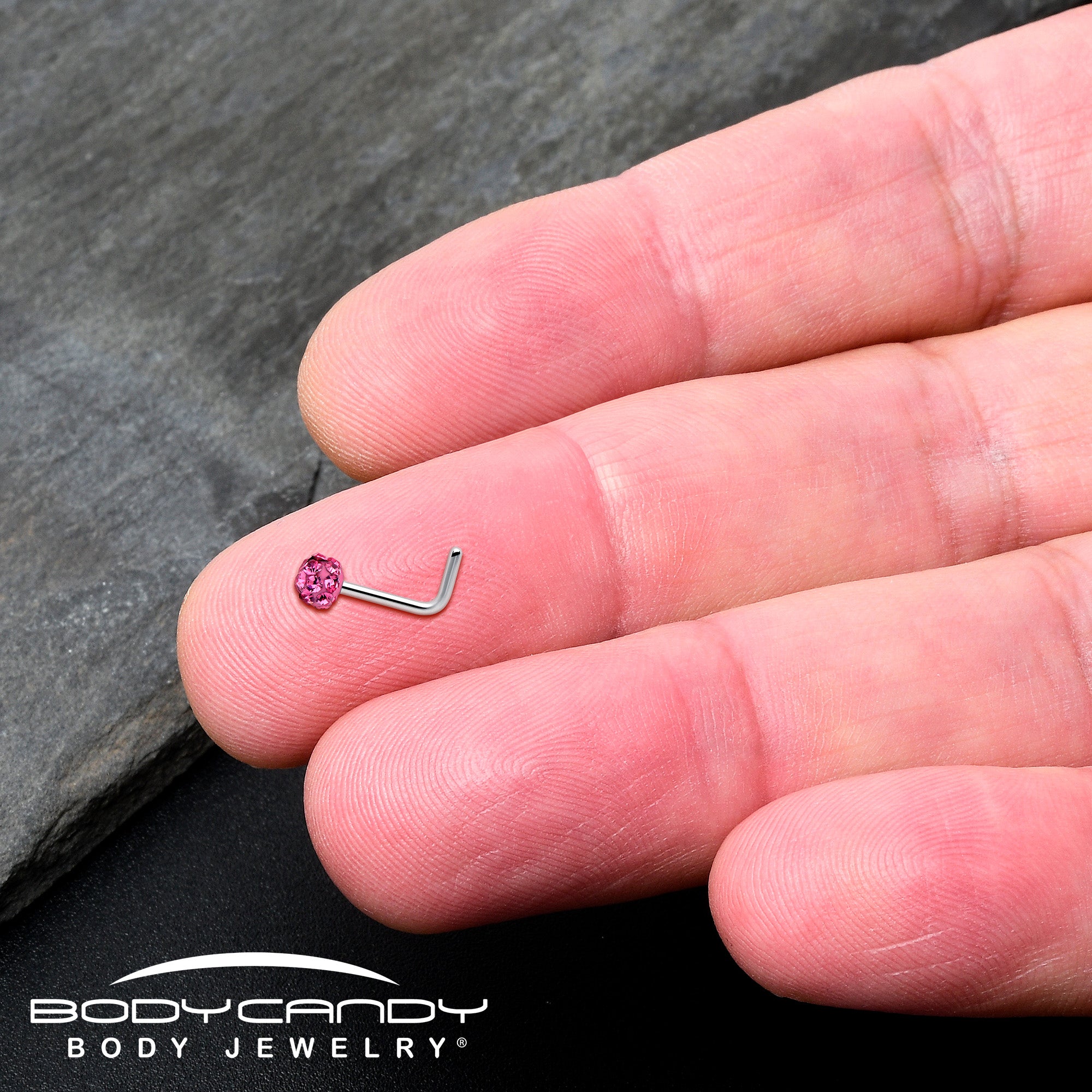 pink gem nose ring disco ball style