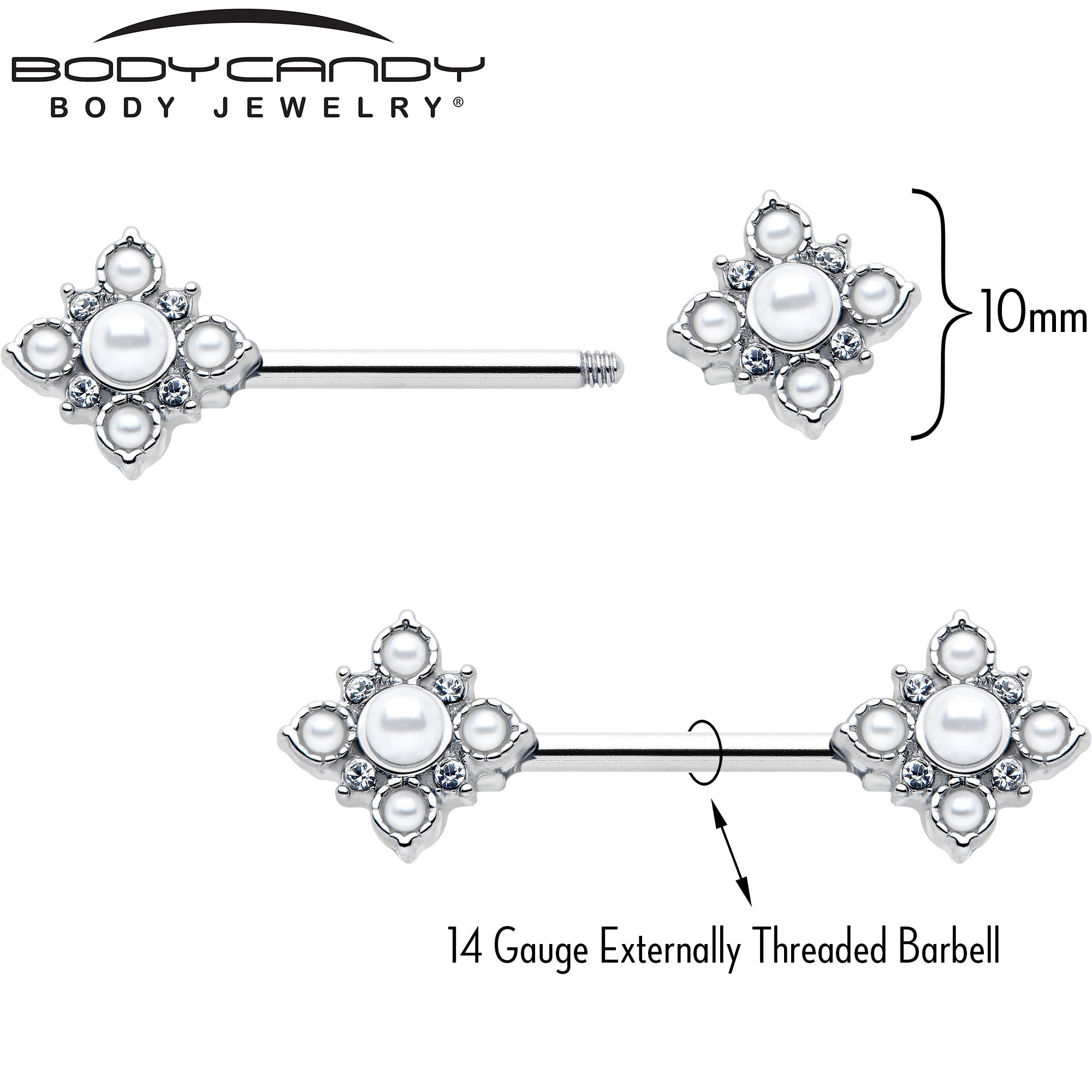 flower inspired cross nipple rings 14g body jewelry
