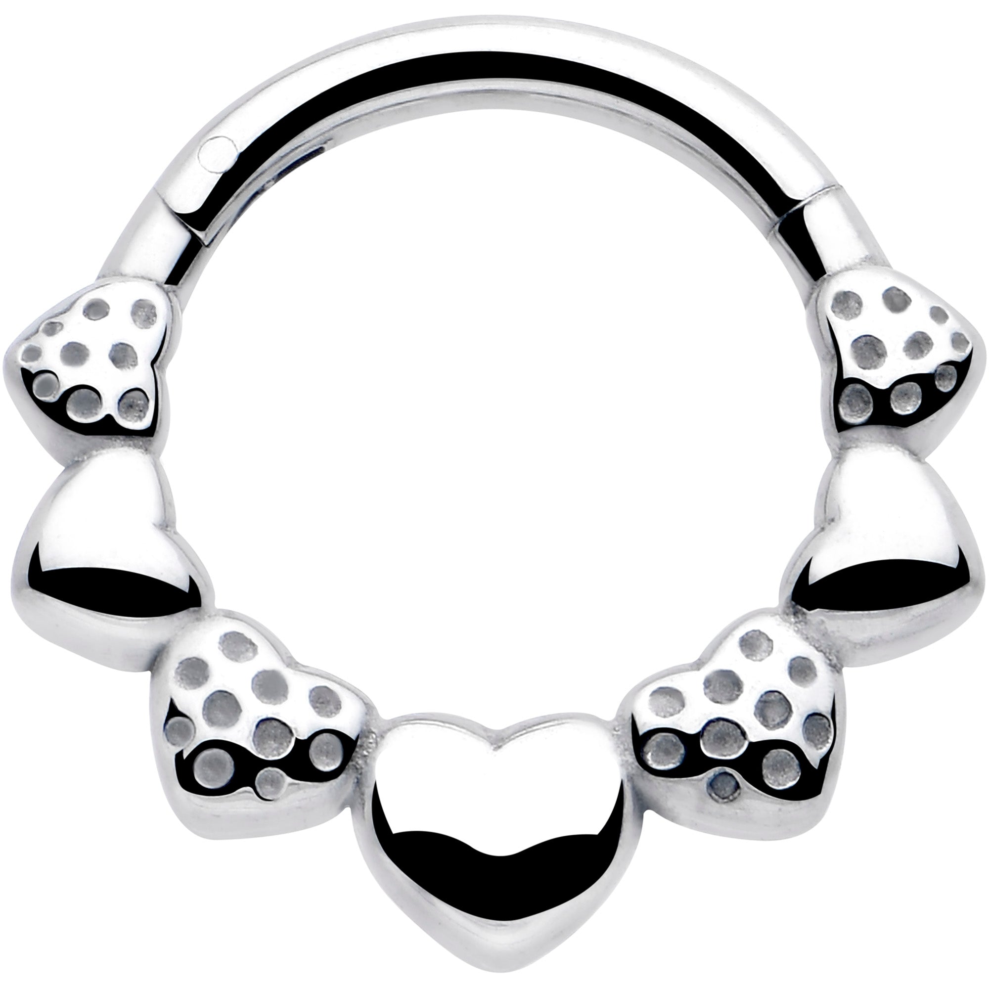 16G strawberry hearts hinged segment ring