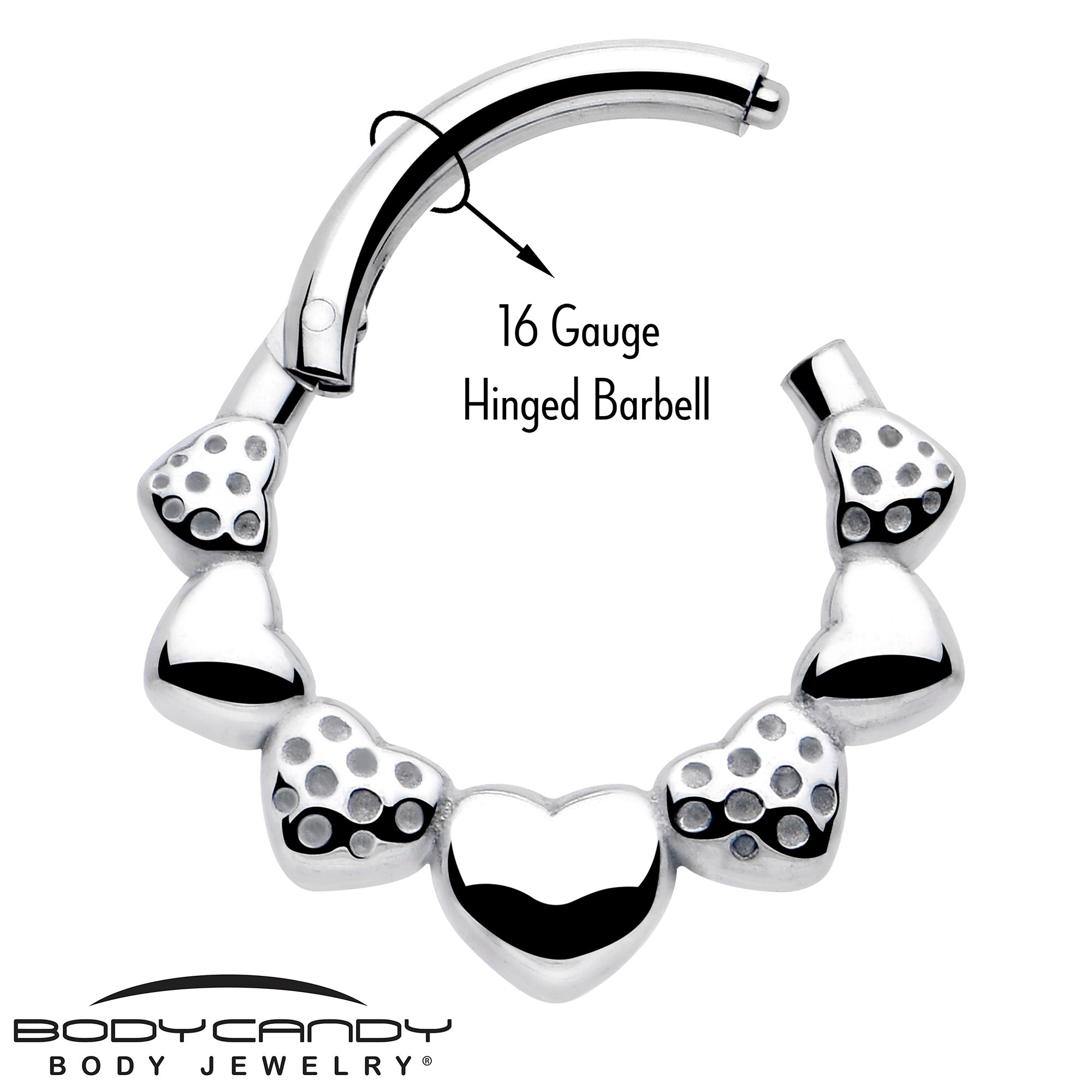 strawberry hearts hinged hoop piercing jewelry