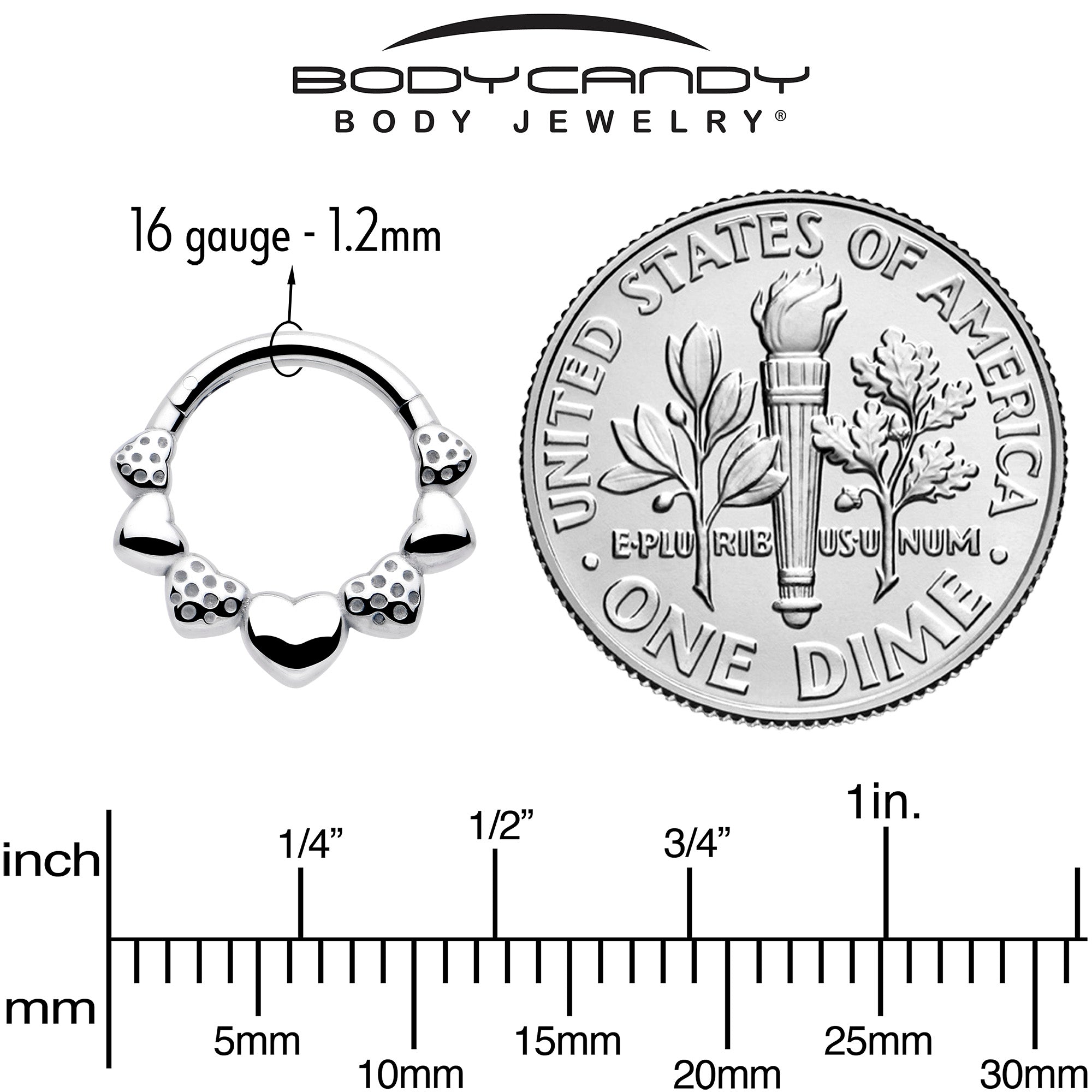 fruit themed strawberry heart piercing ring