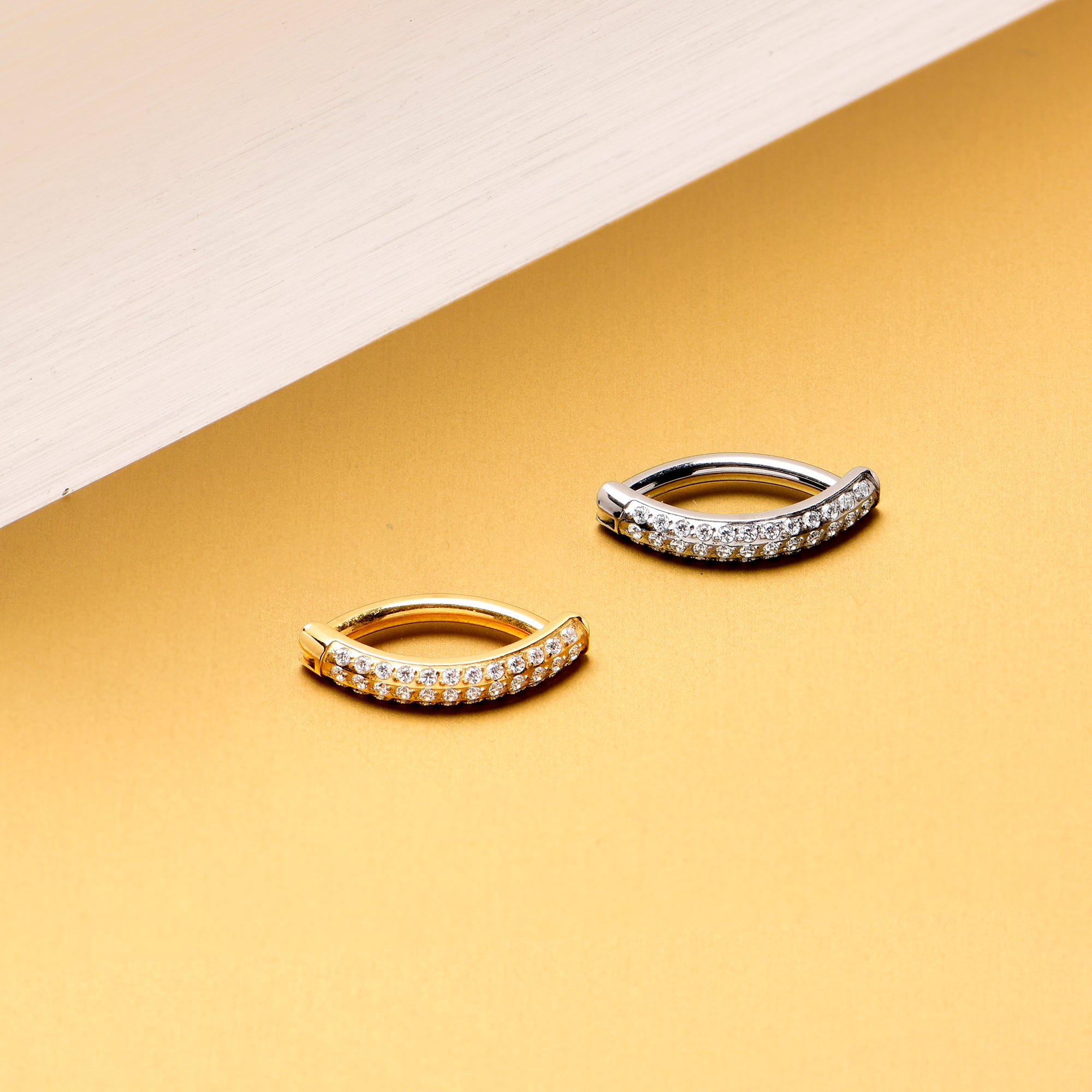 cz crystal pave titanium navel hoop