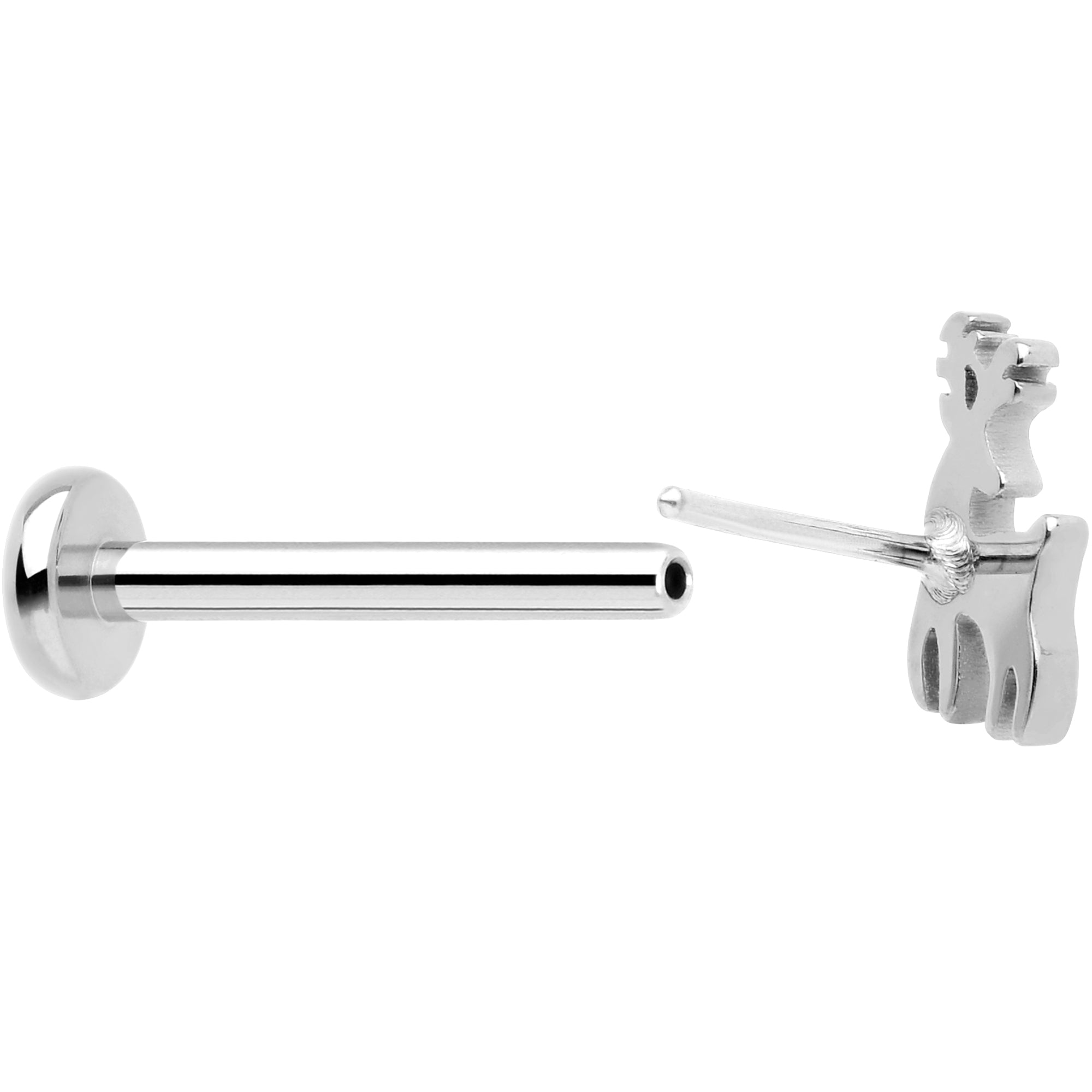 Cute reindeer holiday nose stud flat back style