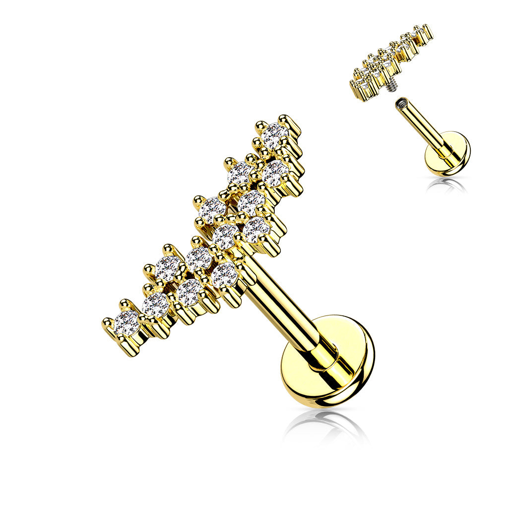 16g constellation labret with clear cz gem