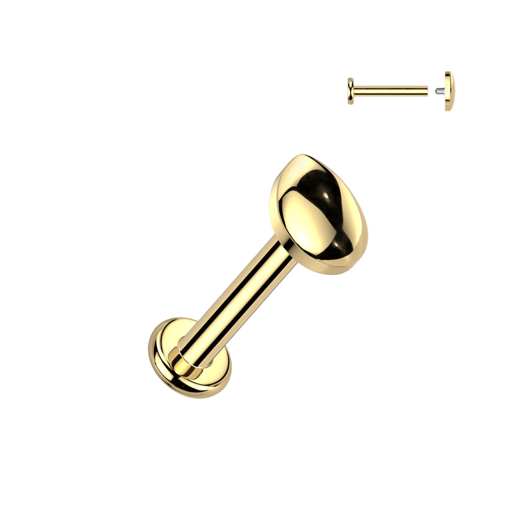 16G gold tone implant titanium teardrop labret