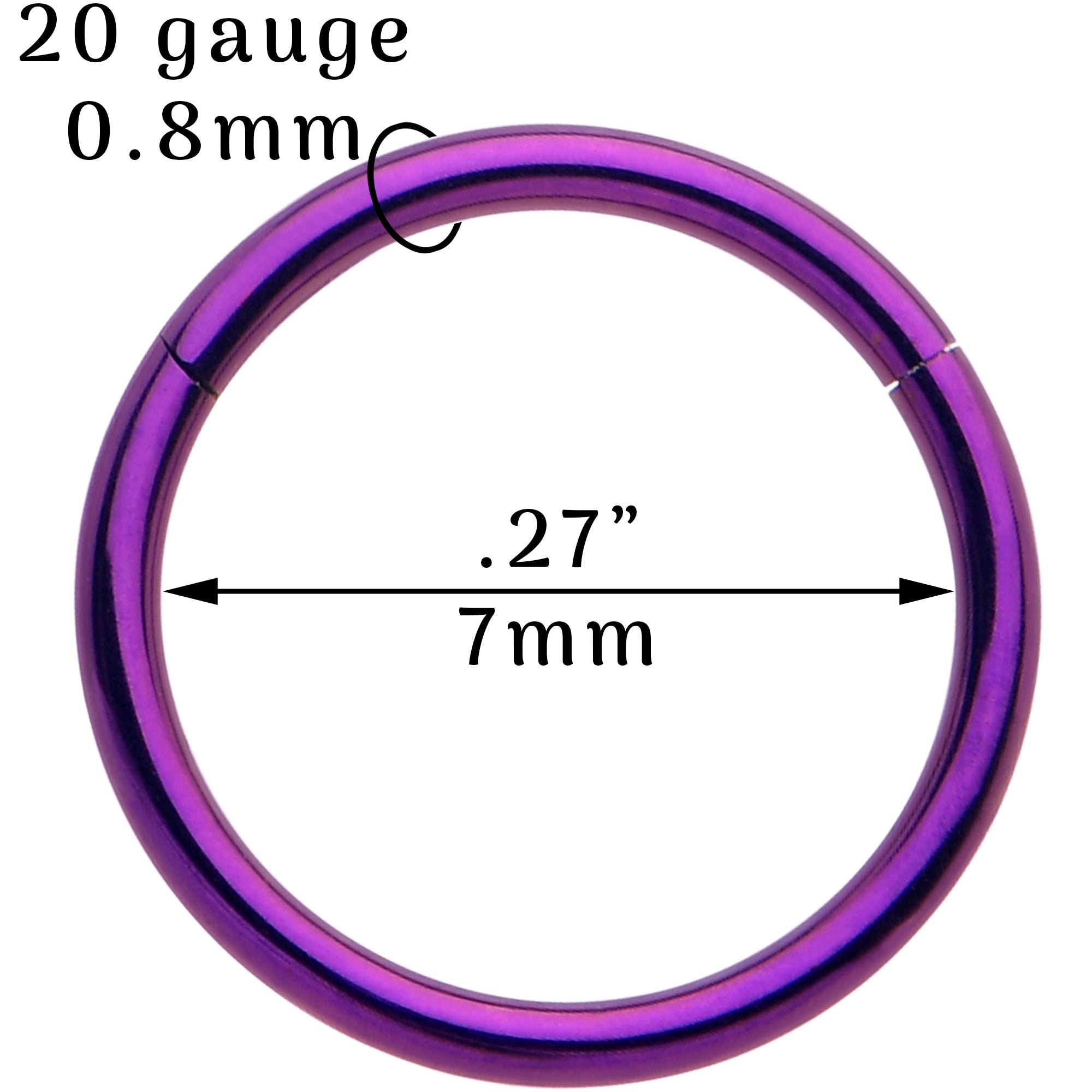 titanium purple cartilage nose hoop