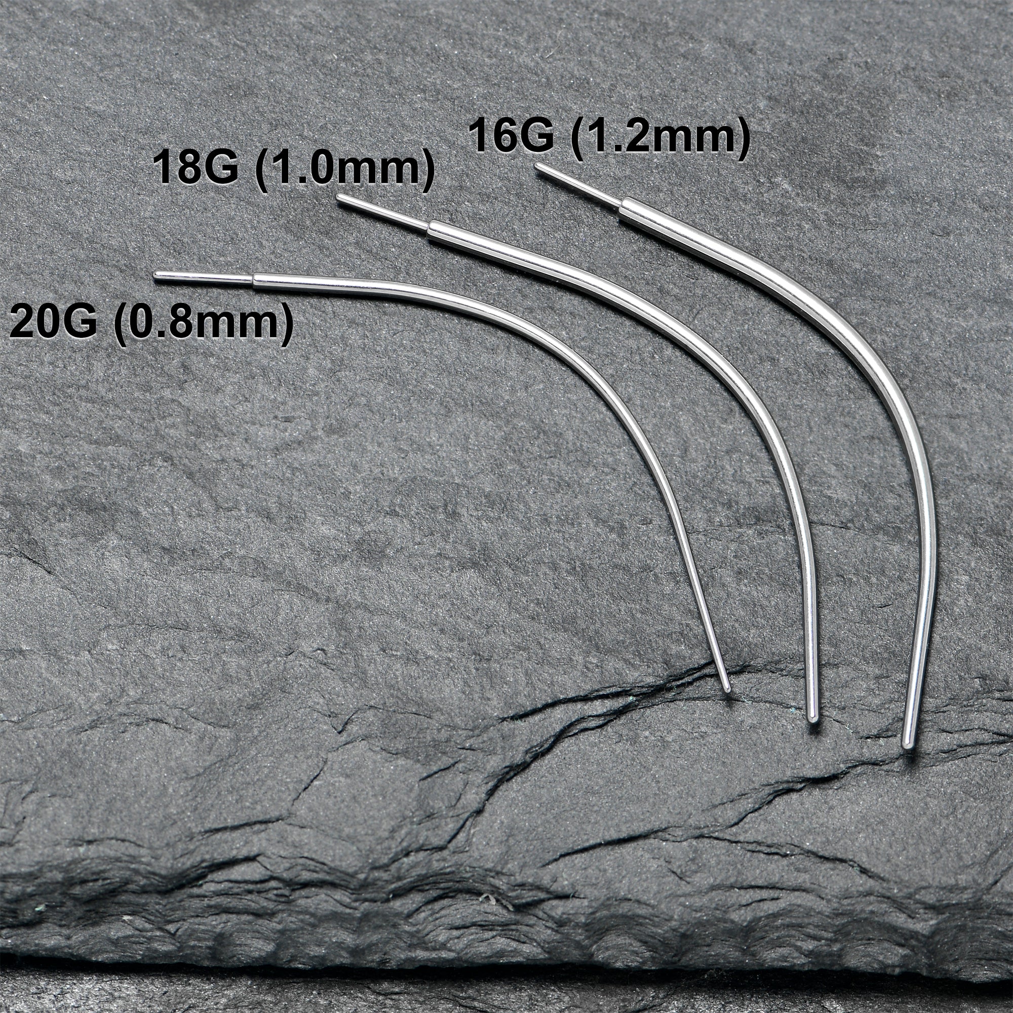 Stainless Steel Curved Insertion Tool, Threadless Insertion Pin Taper