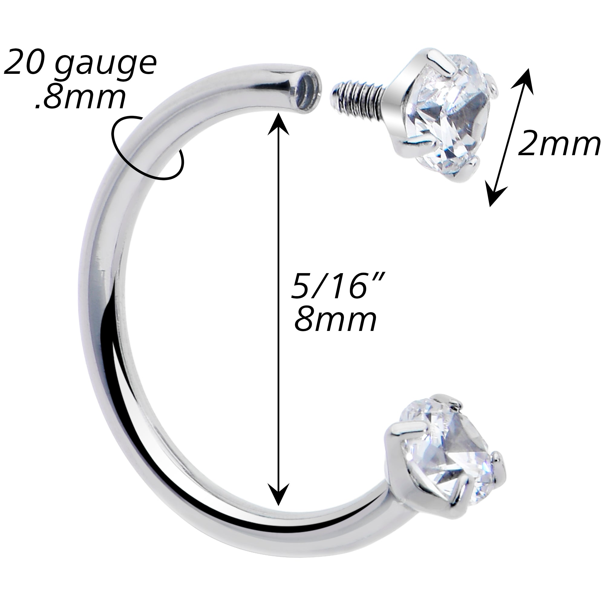 18 gauge titanium horseshoe nose ring minimalist style