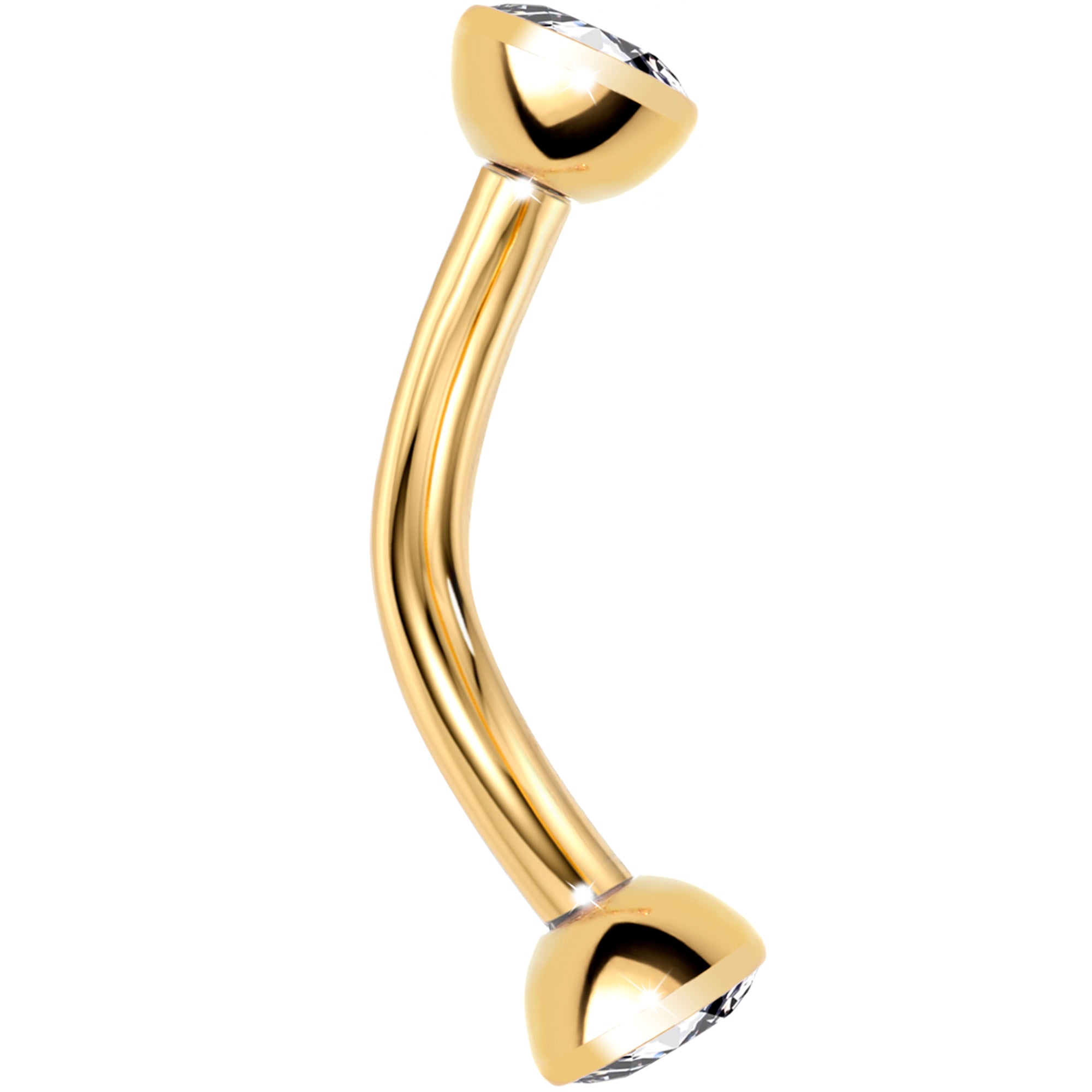 implant grade titanium eyebrow ring threadless clear cz gold